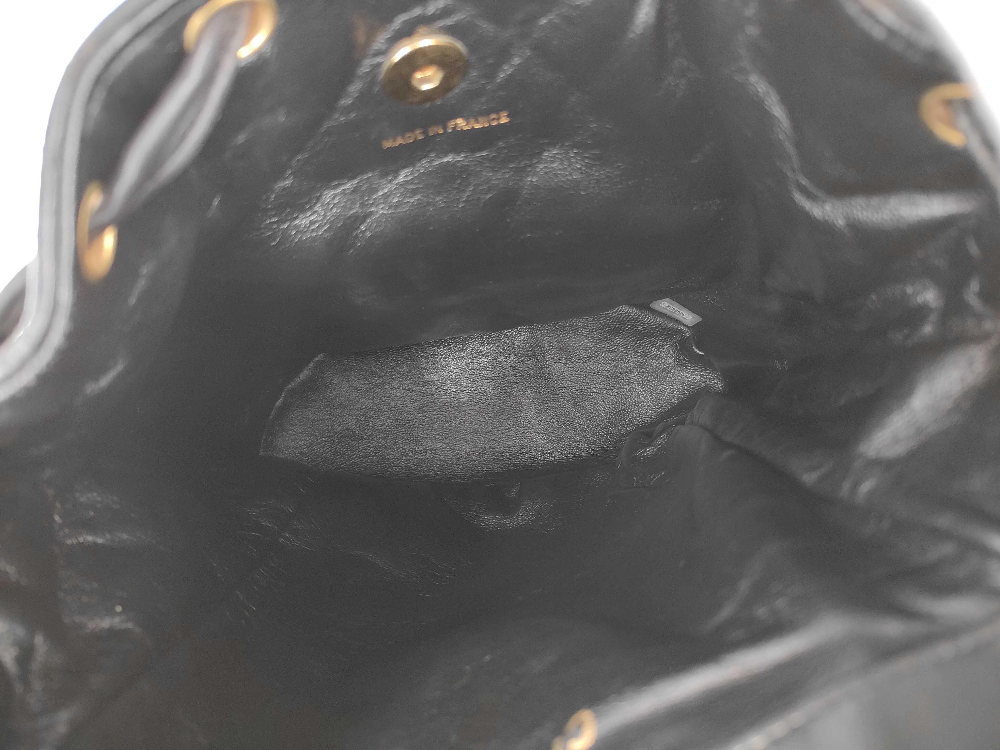 Matelassé/Lambskin Black Backpack — view 9
