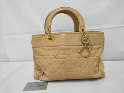 Lady Dior Cannage Leather Handbag