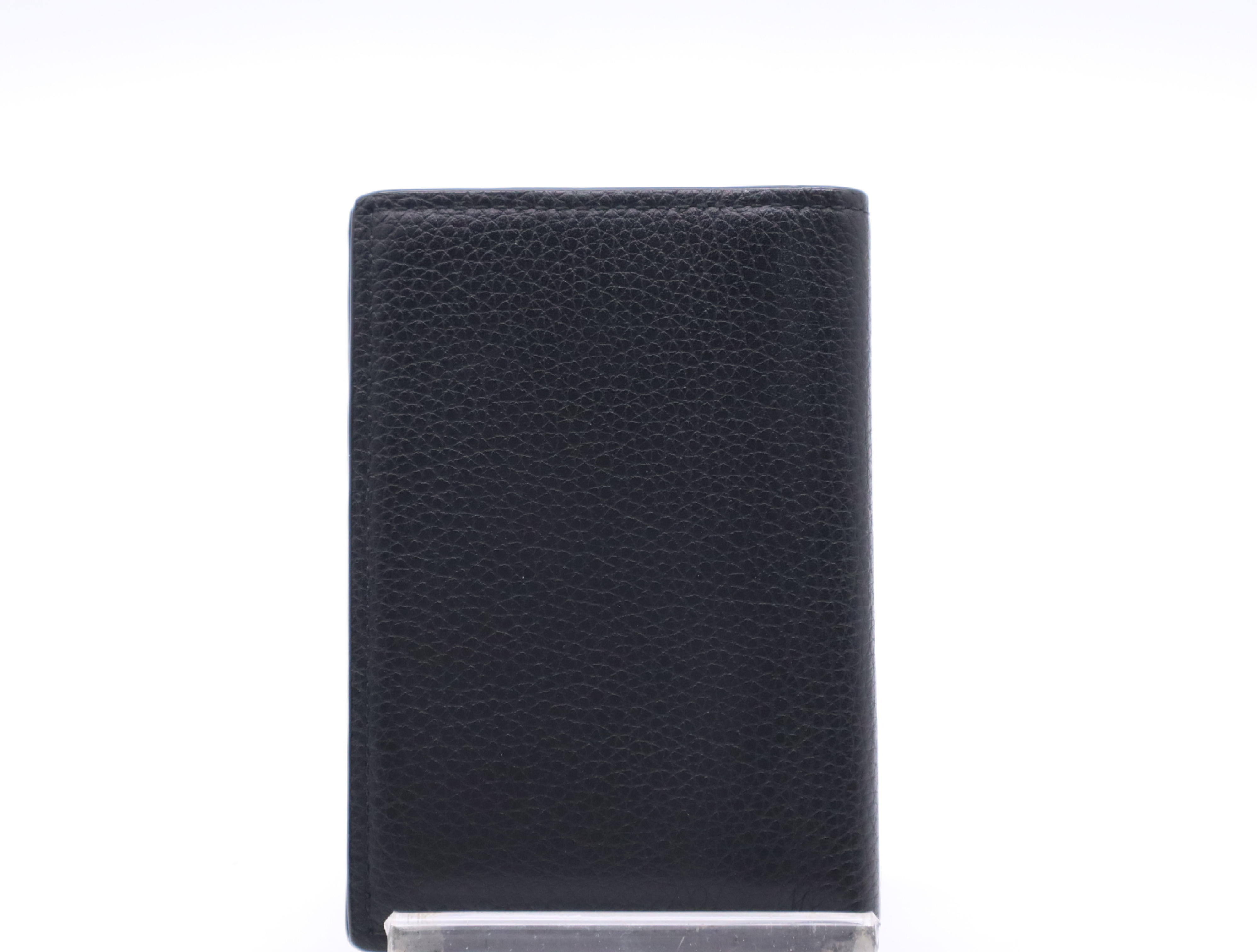2ESCH138CDI_H00N CD Icon Grained Calfskin Bi-fold Card Holder, Black (Card Case/Pass Case/Business Card Holder) — view 2