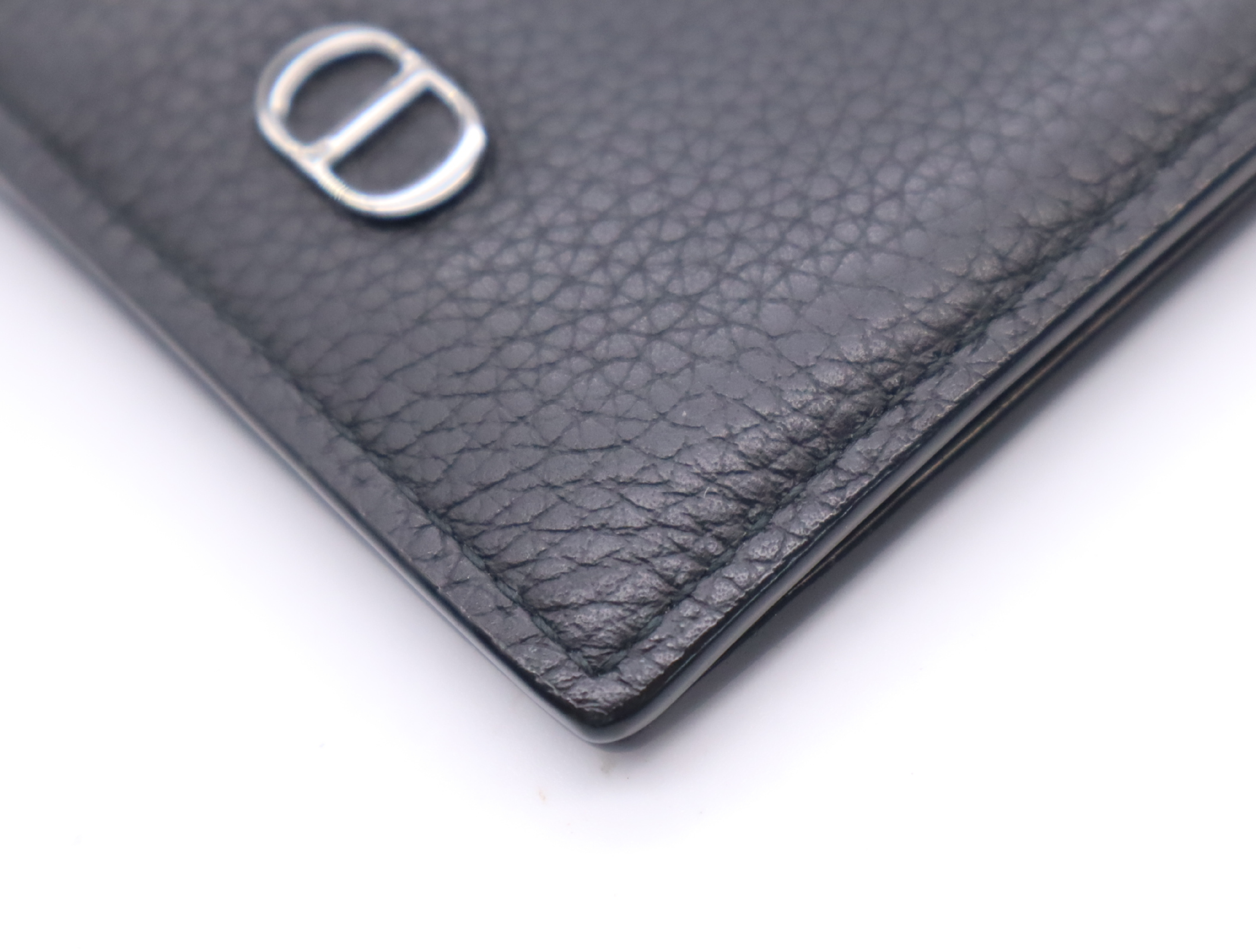 2ESCH138CDI_H00N CD Icon Grained Calfskin Bi-fold Card Holder, Black (Card Case/Pass Case/Business Card Holder) — view 7
