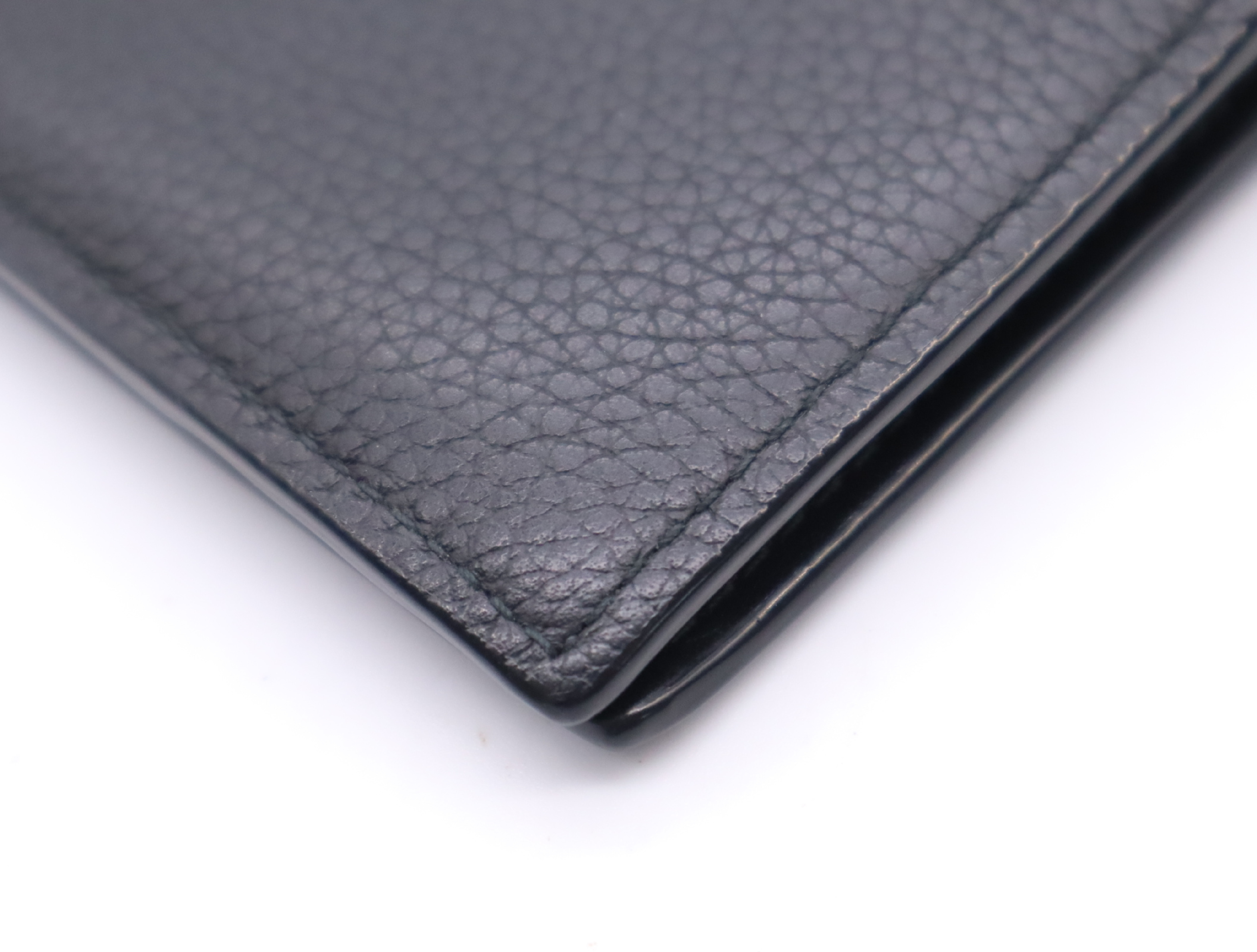 2ESCH138CDI_H00N CD Icon Grained Calfskin Bi-fold Card Holder, Black (Card Case/Pass Case/Business Card Holder) — view 8