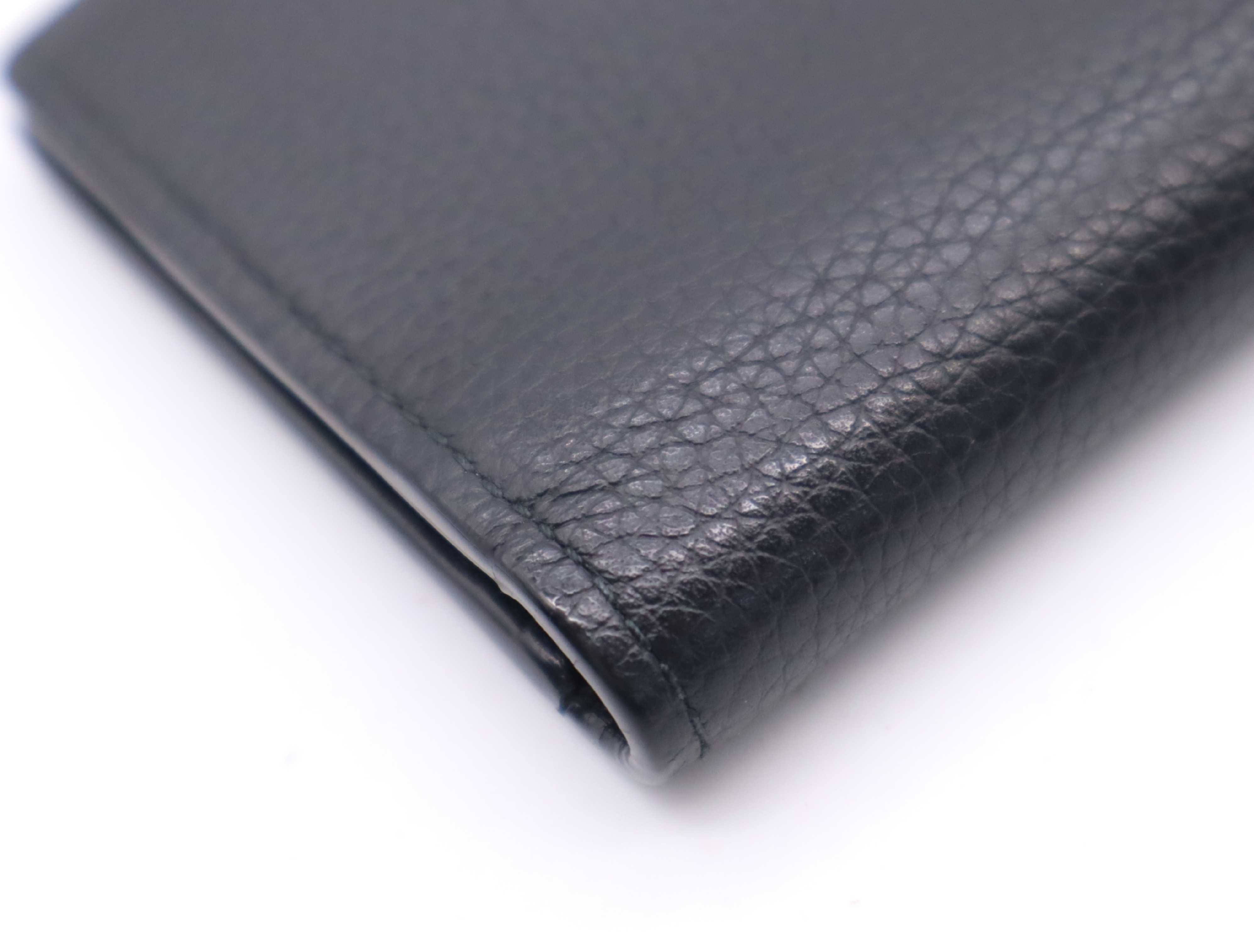 2ESCH138CDI_H00N CD Icon Grained Calfskin Bi-fold Card Holder, Black (Card Case/Pass Case/Business Card Holder) — view 9