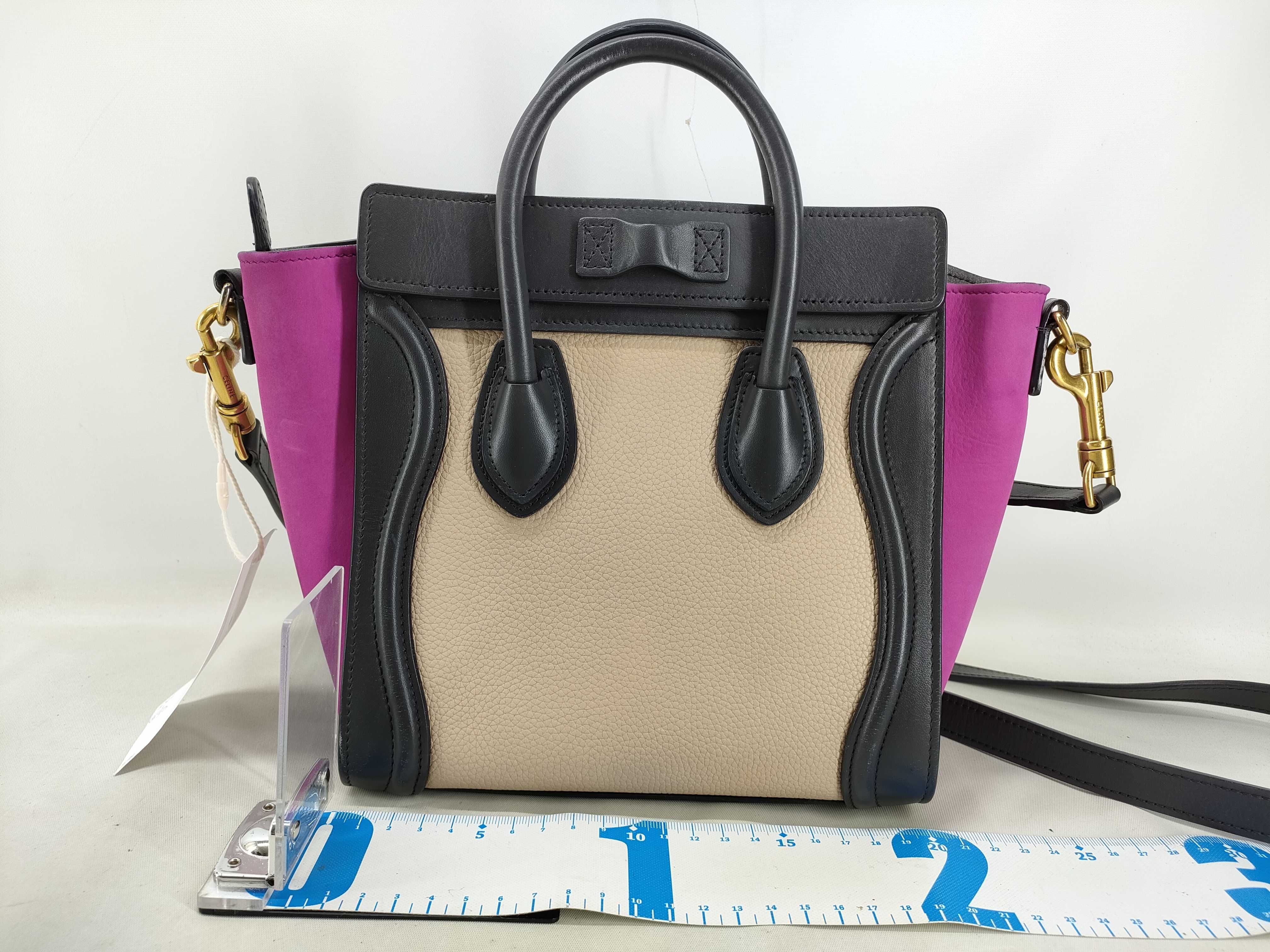 Luggage Nano Taupe/Pink Handbag — view 2