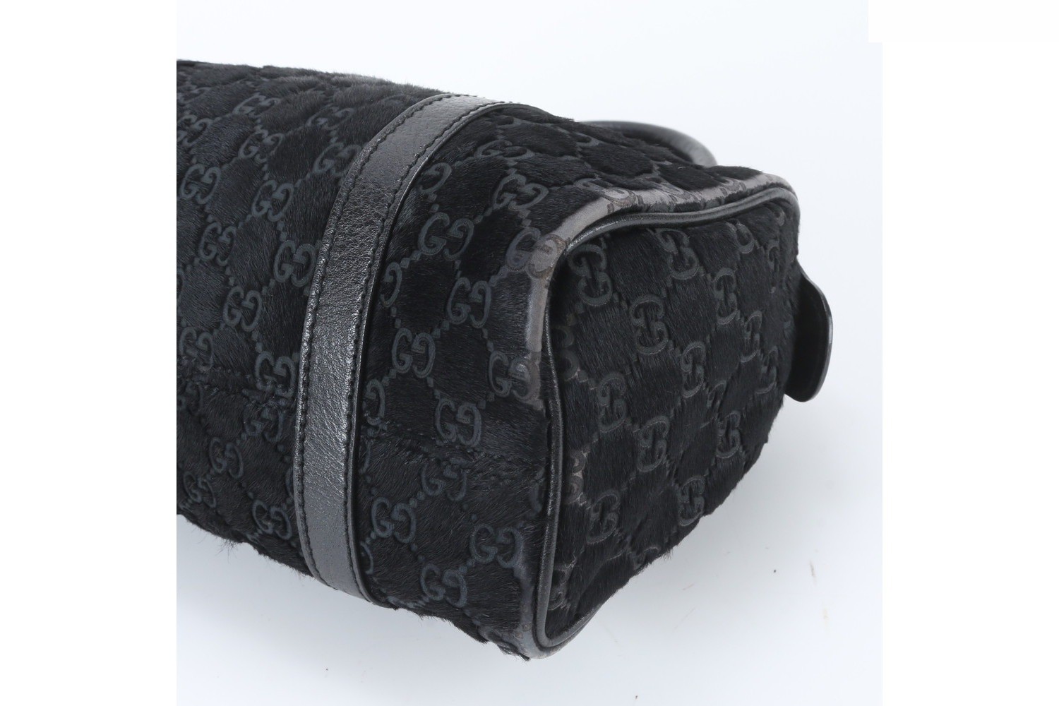 GG Canvas Calf Hair Mini Boston Bag 193604 Leather Handbag — view 4