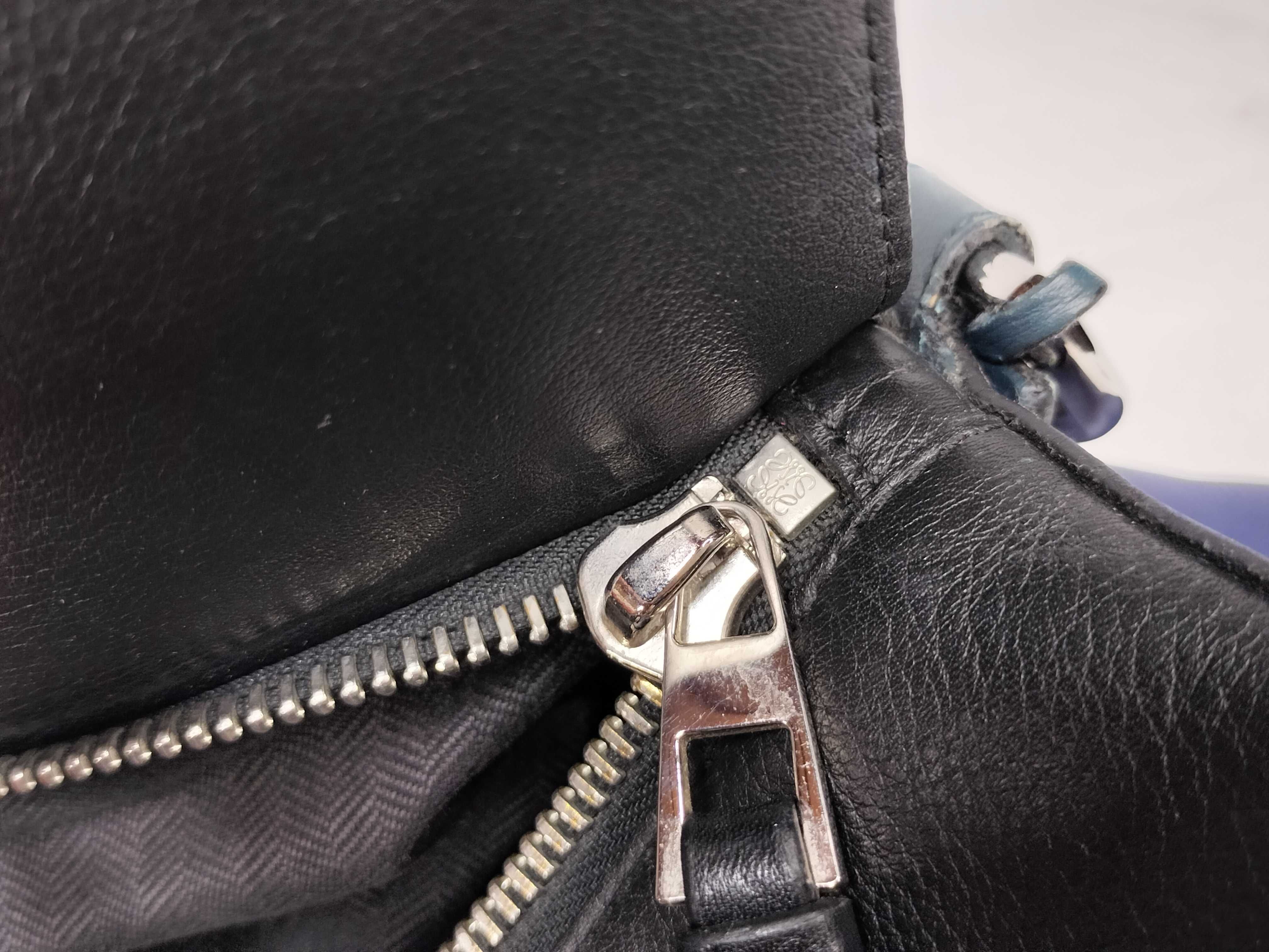 Navy Black Calf Puzzle Large Shoulder Bag — view 14