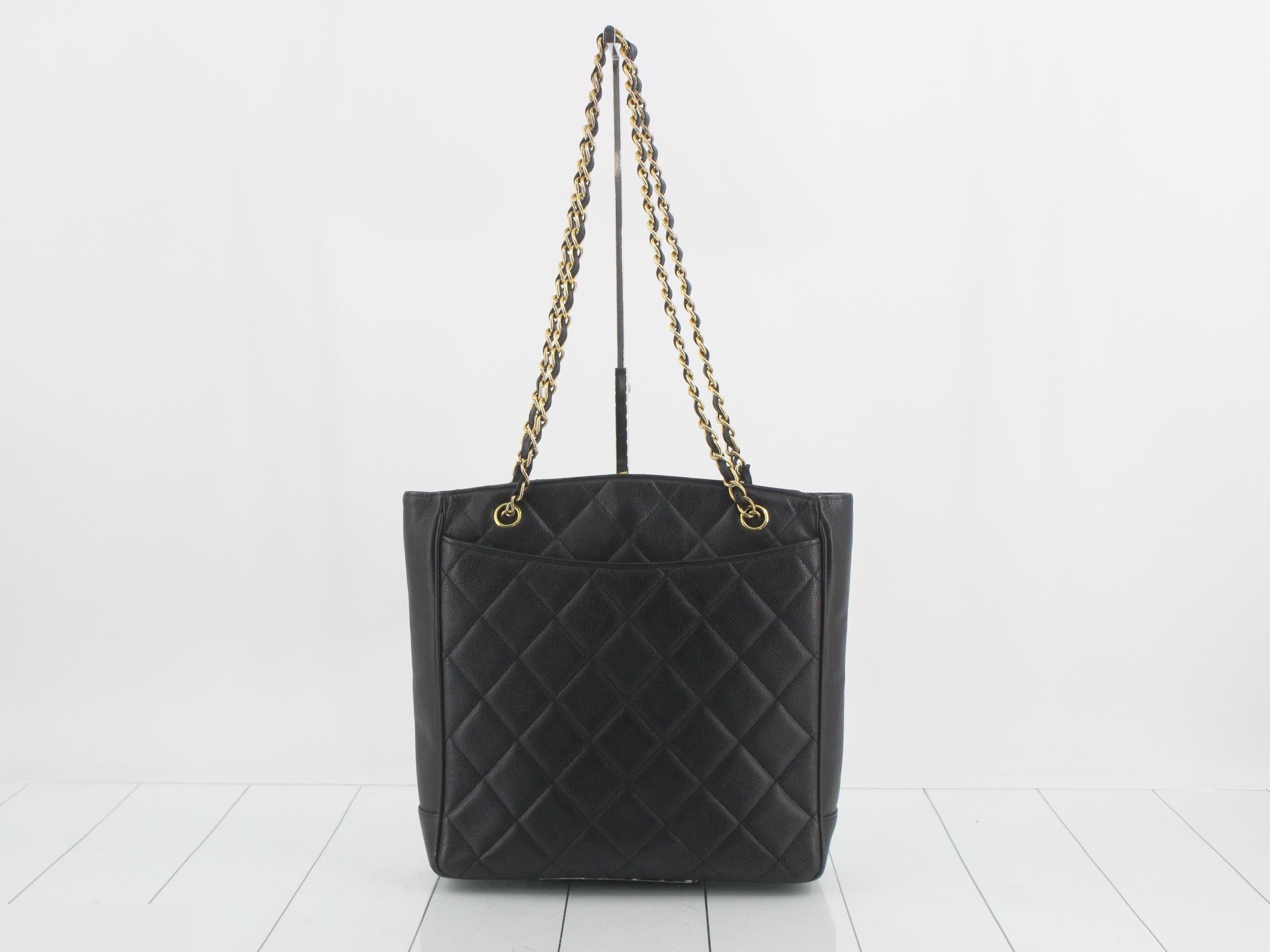 Matelassé Caviar Skin Chain Semi-Shoulder Bag — view 2