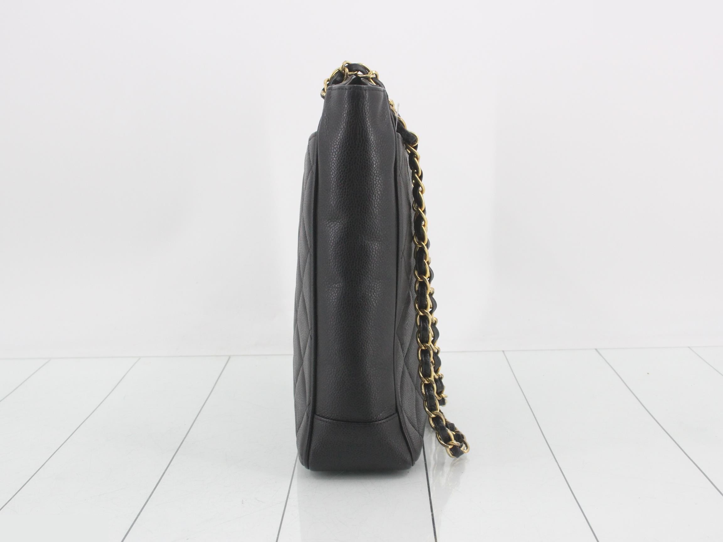 Matelassé Caviar Skin Chain Semi-Shoulder Bag — view 4
