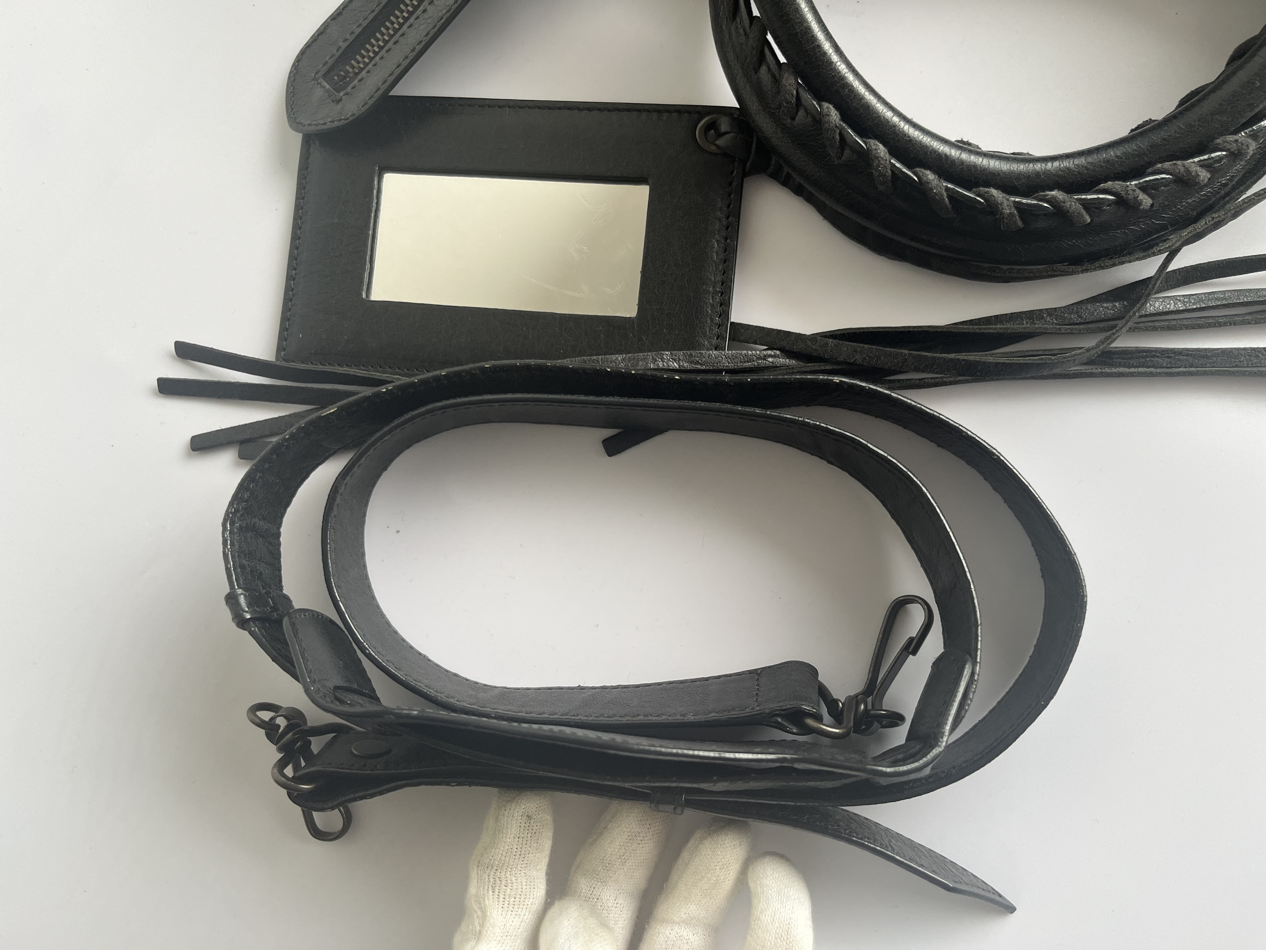 The First City Black Shoulder Bag with Mirror and Shoulder Strap — view 14