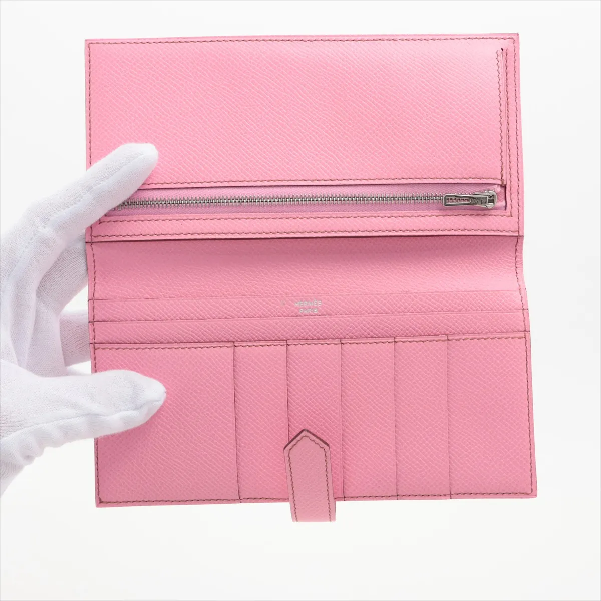 Bearn Soufflé Veau Epsom Long Wallet Rose Confetti Silver Hardware N: 2010 Sale Item — view 3