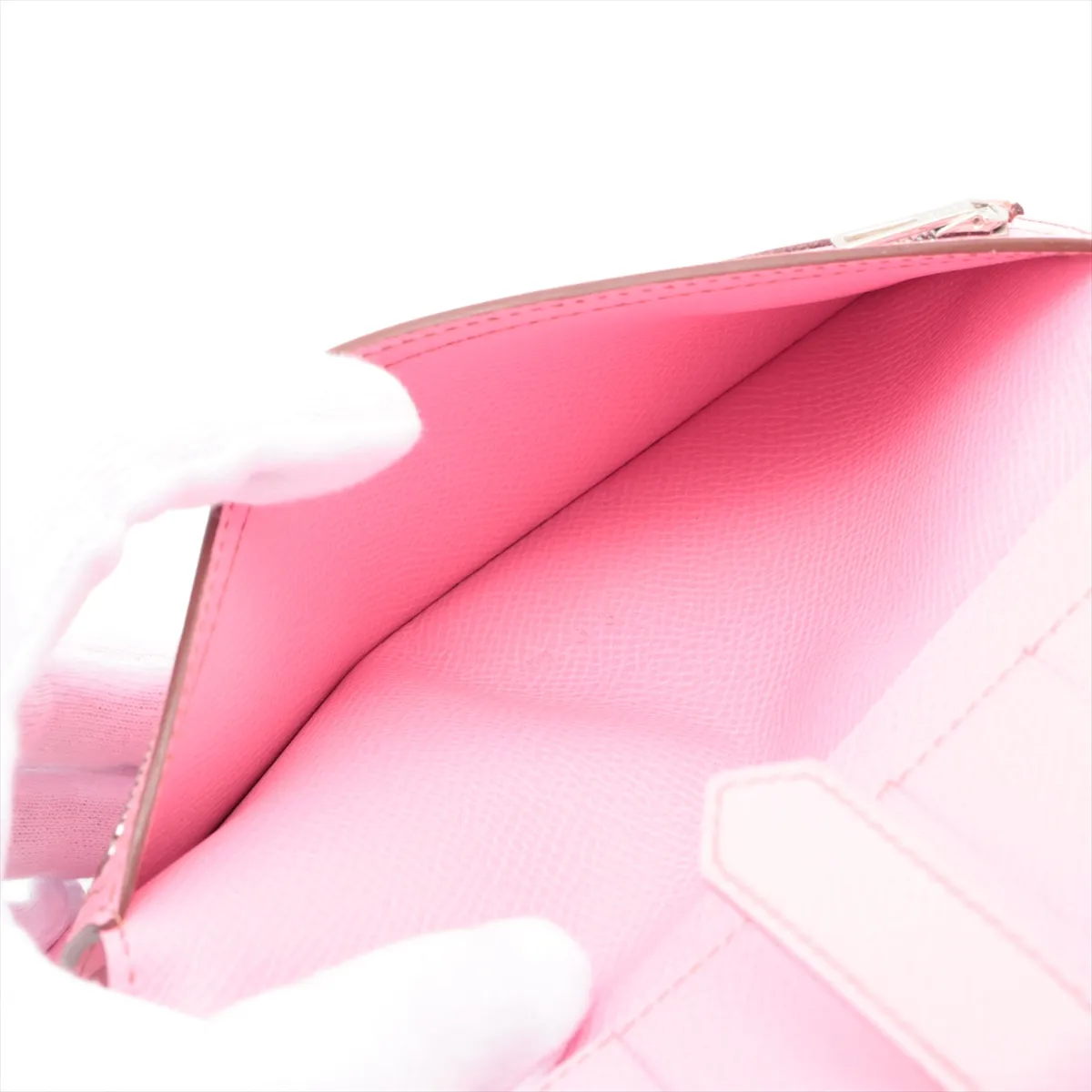 Bearn Soufflé Veau Epsom Long Wallet Rose Confetti Silver Hardware N: 2010 Sale Item — view 7