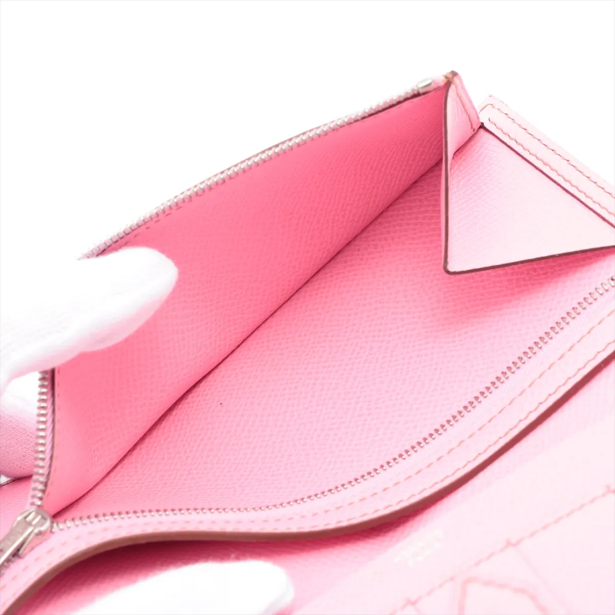 Bearn Soufflé Veau Epsom Long Wallet Rose Confetti Silver Hardware N: 2010 Sale Item — view 8