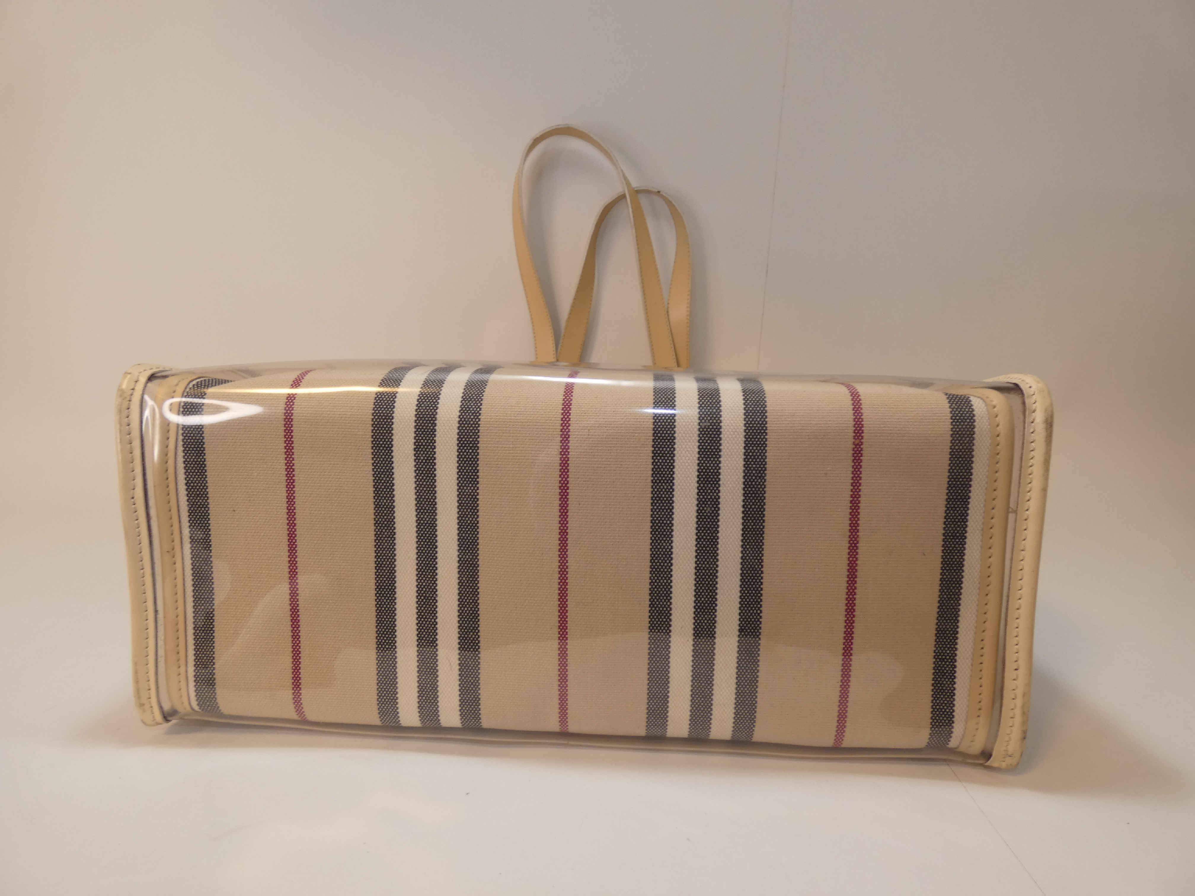 Canvas Vinyl Leather Tote Handbag — view 5
