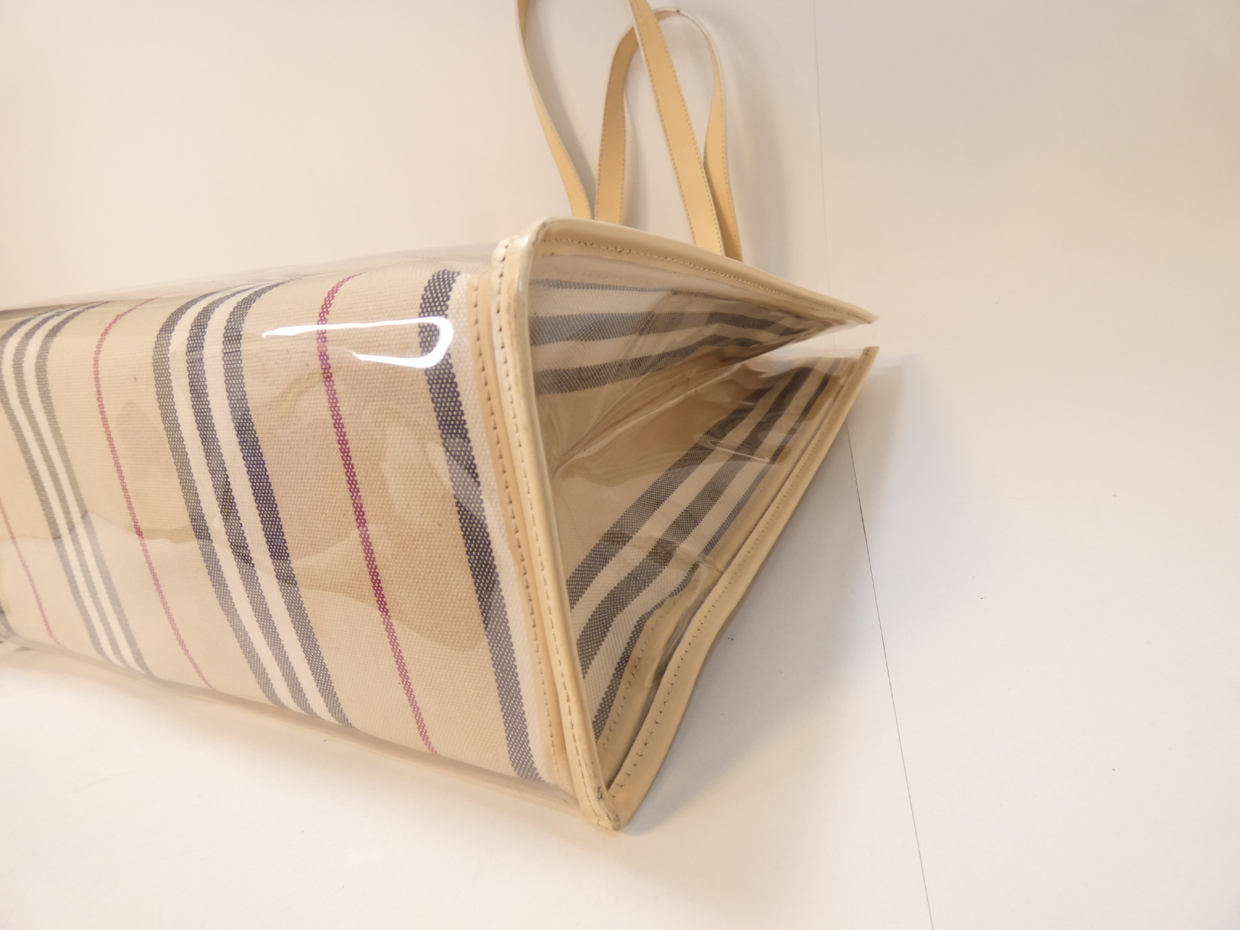 Canvas Vinyl Leather Tote Handbag — view 7