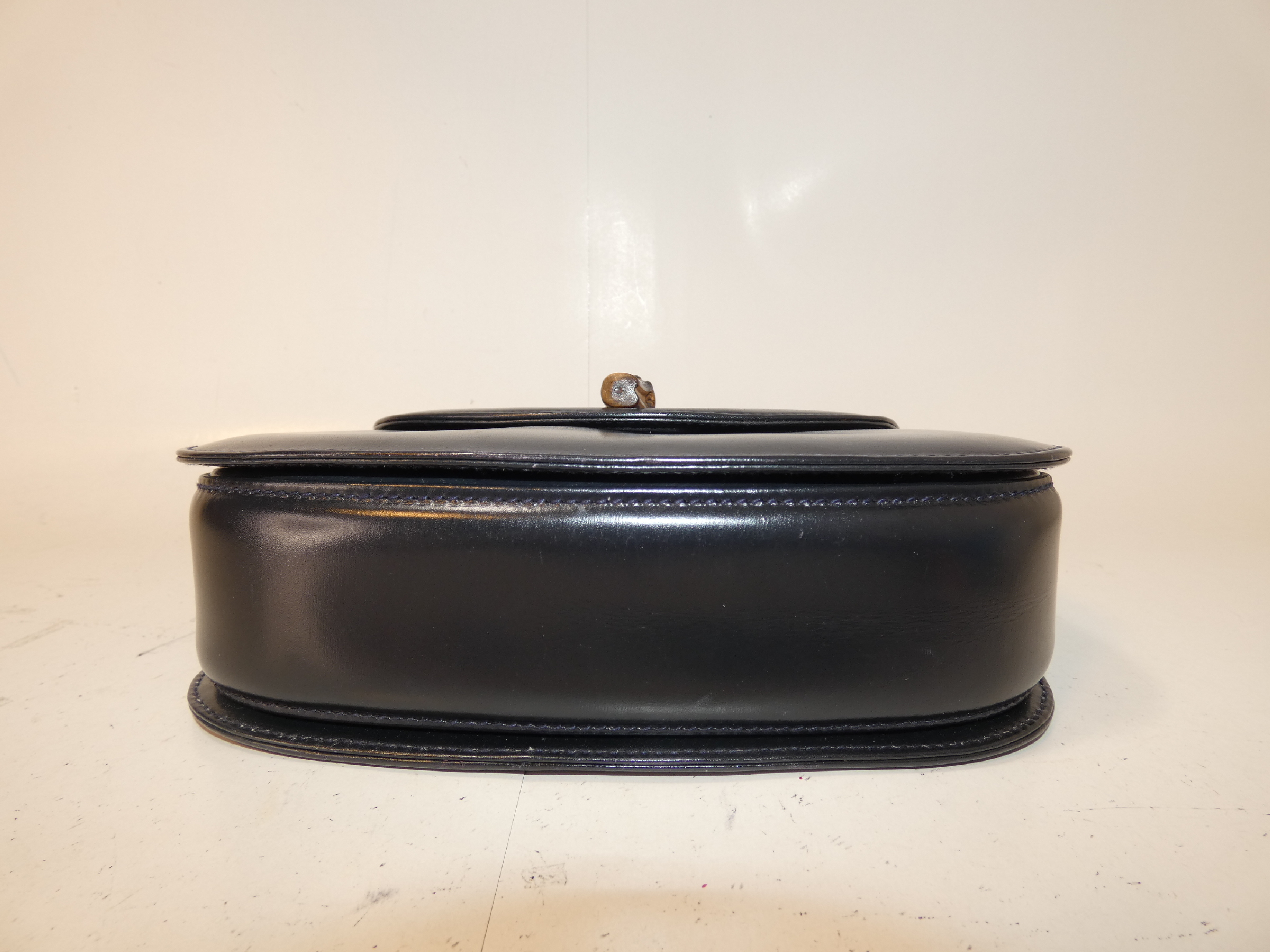 2-way Bamboo Turnlock Black Leather Handbag — view 5