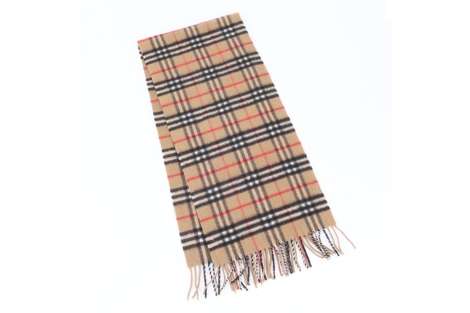 Tag attached, 100% cashmere, Nova Check pattern scarf. — view 2