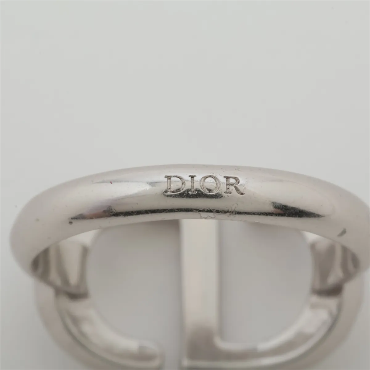 Petit CD ring, size XS, metal with rhinestones, silver. Shows signs of wear, — view 3