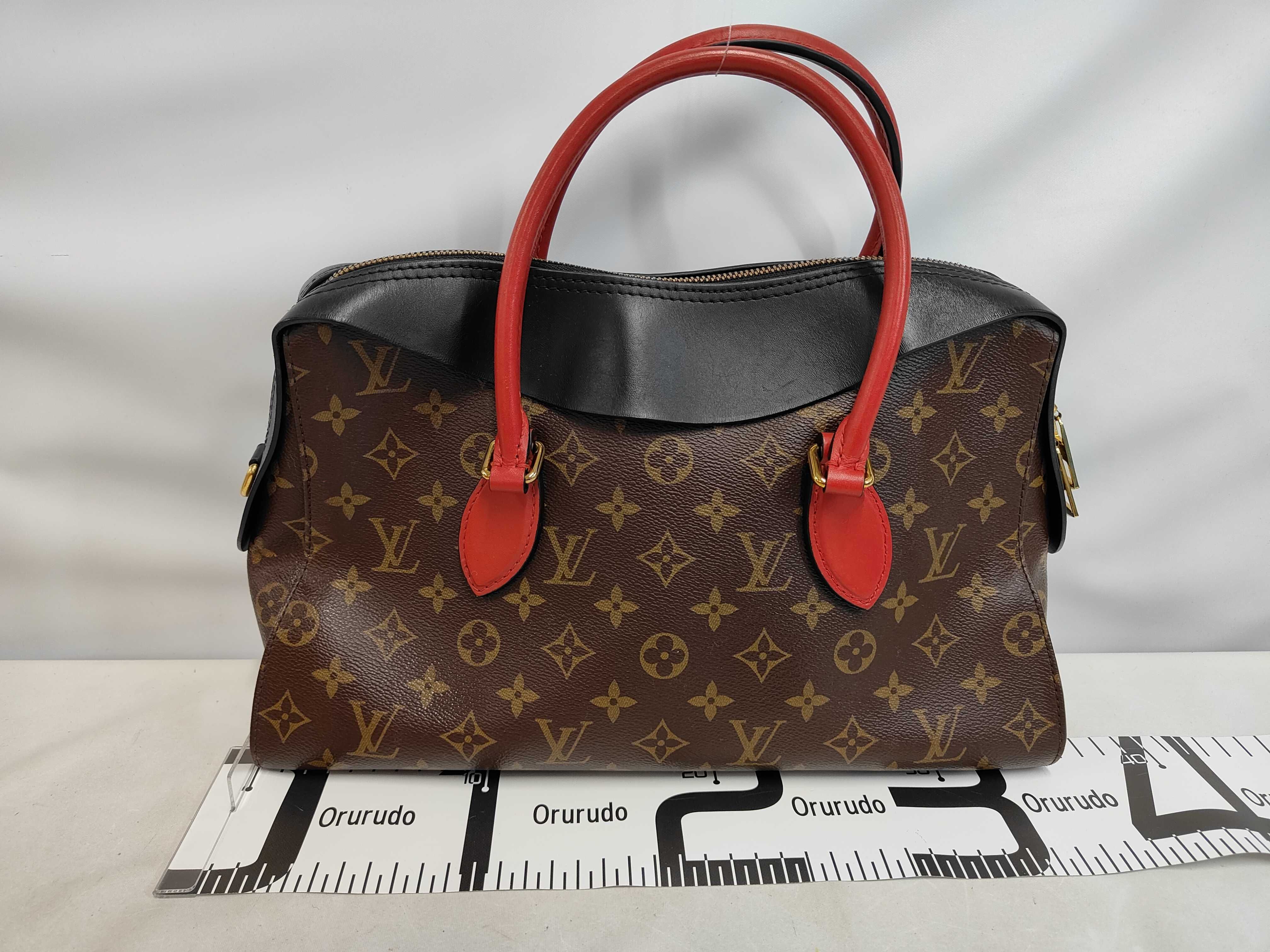 Monogram Tuileries Tote, Black x Red, Gold Hardware, with Stamp, FL0158, Handbag — view 2
