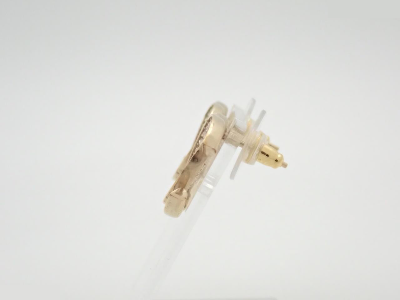 21B Coco Mark Earrings Rhinestone Gold — view 3