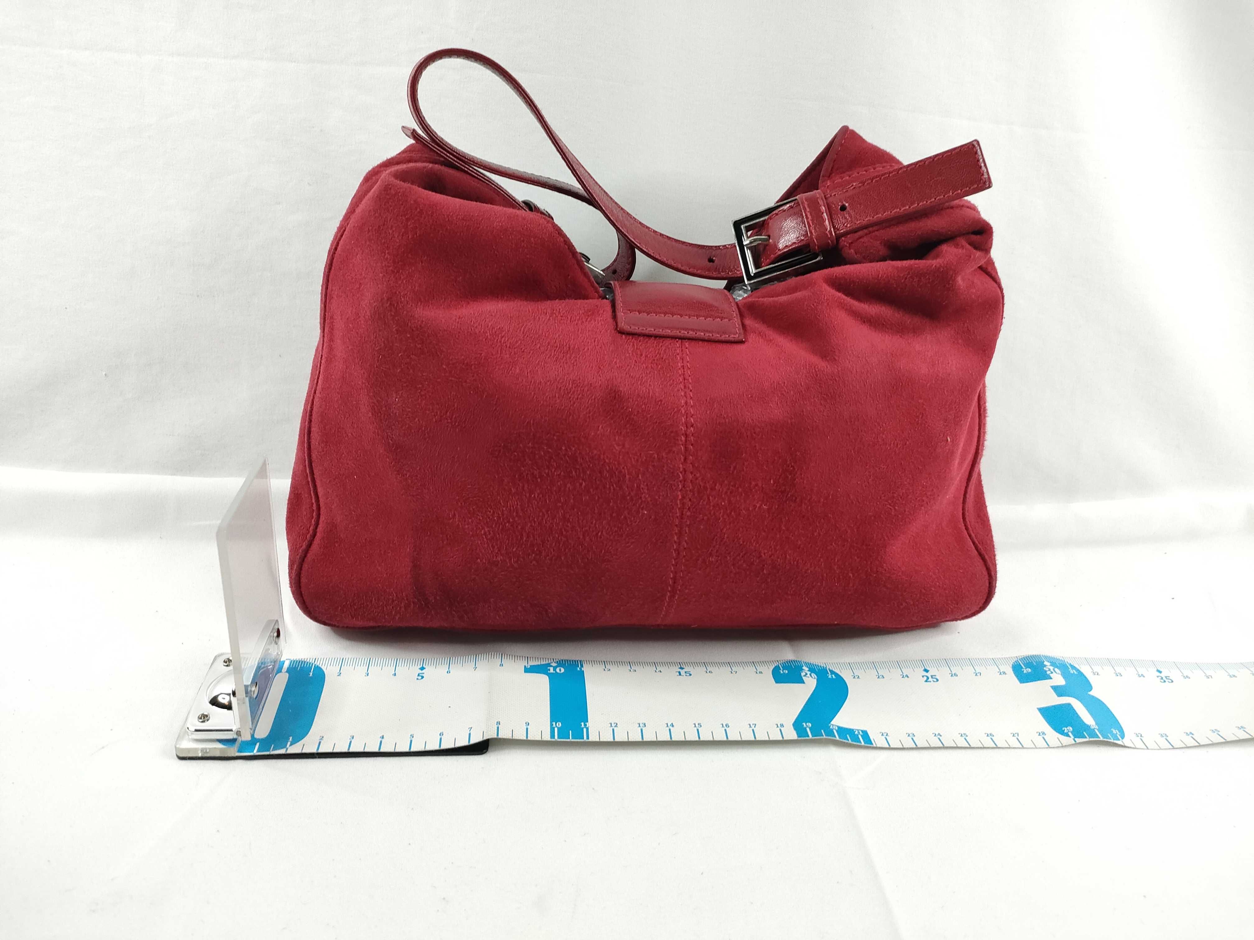 Mamma Fendi Manbucket Handbag Suede Red Handbag — view 2