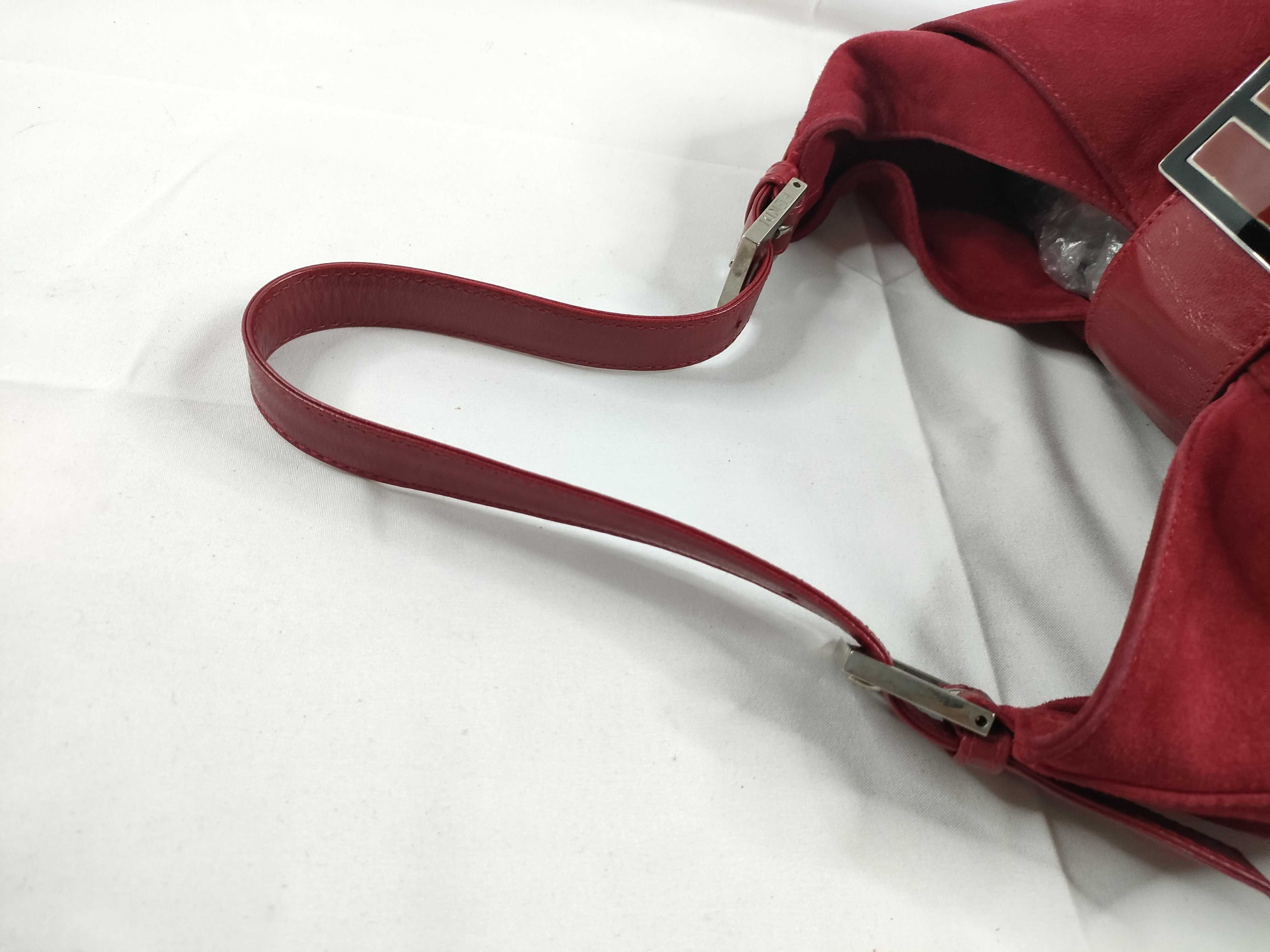 Mamma Fendi Manbucket Handbag Suede Red Handbag — view 6