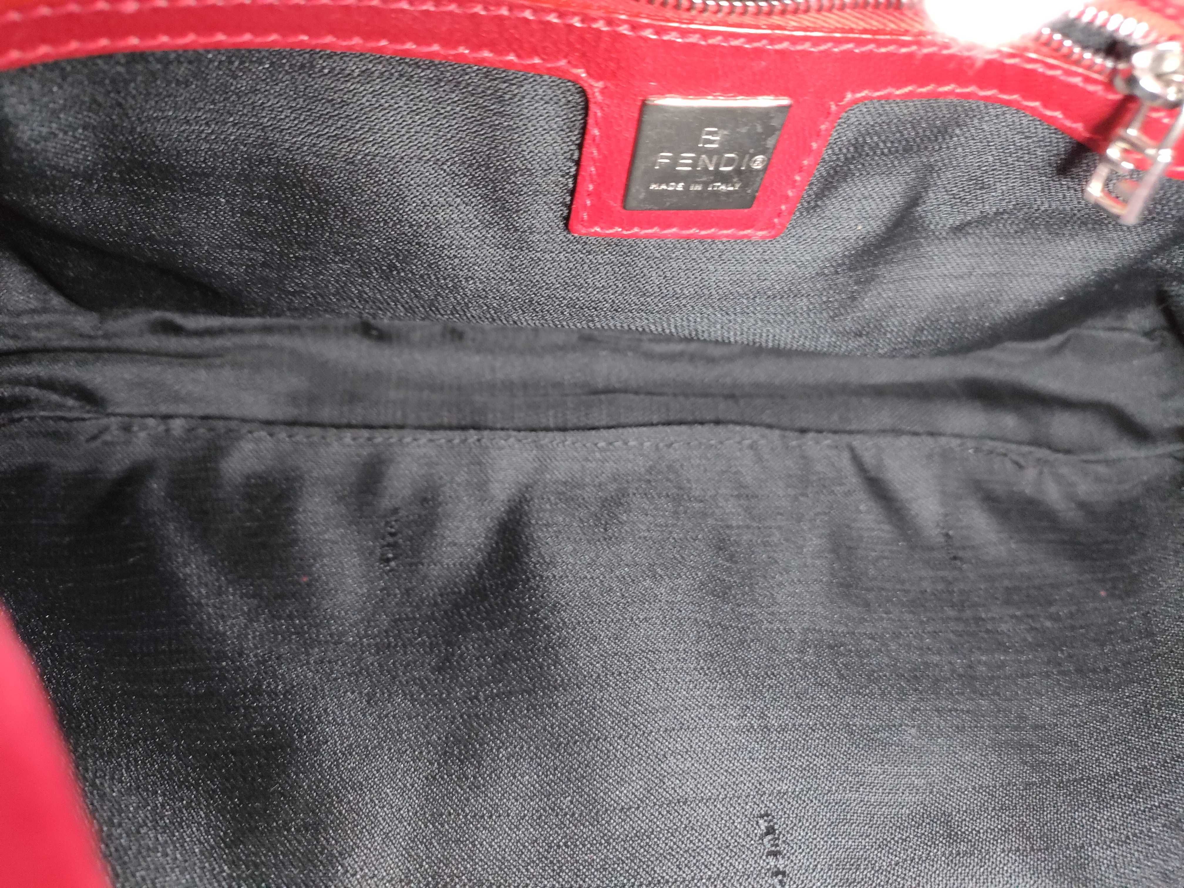 Mamma Fendi Manbucket Handbag Suede Red Handbag — view 9