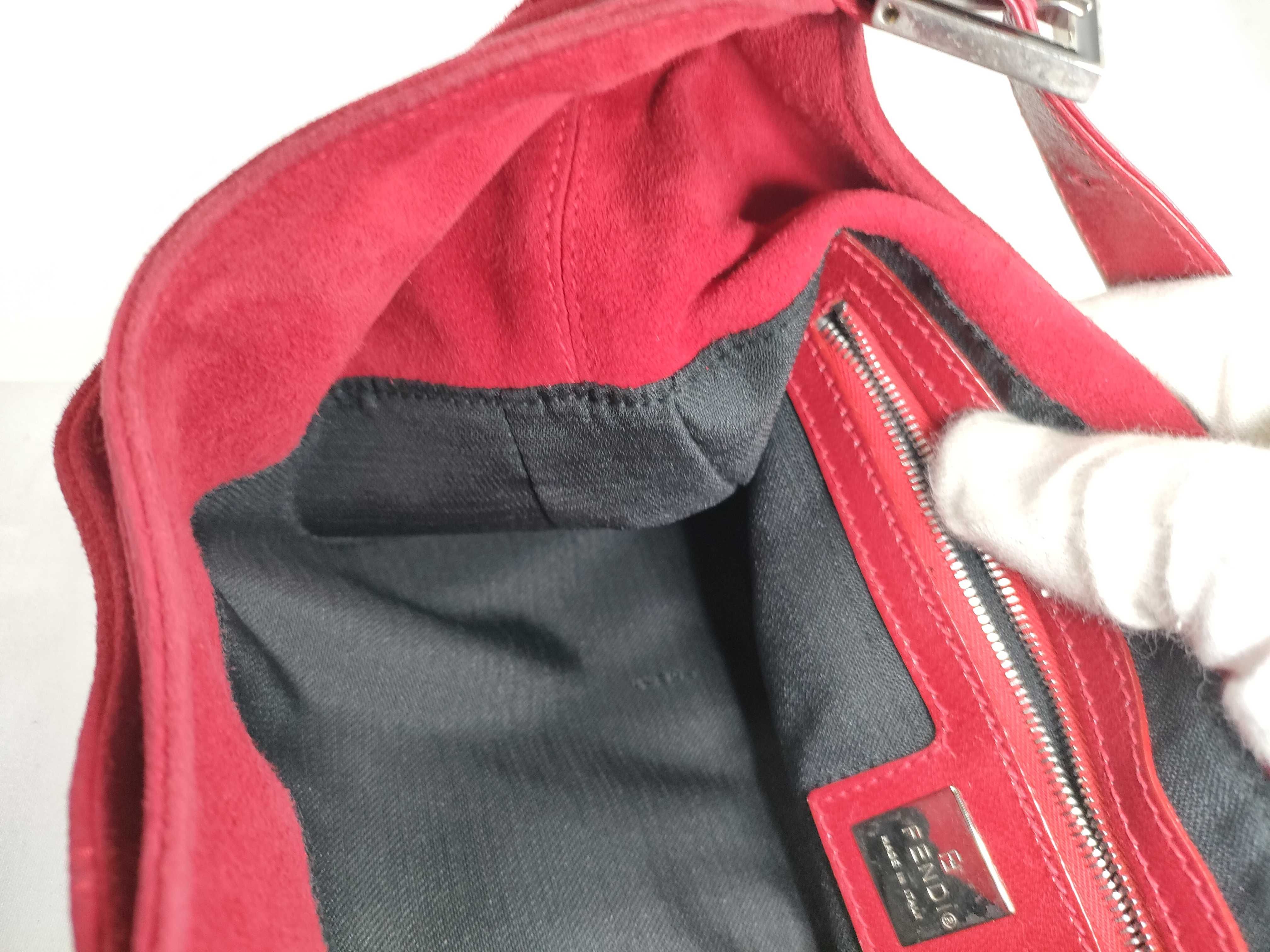 Mamma Fendi Manbucket Handbag Suede Red Handbag — view 10