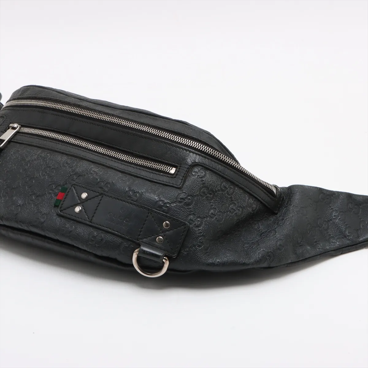 Guccisima leather body bag black 246409 — view 3