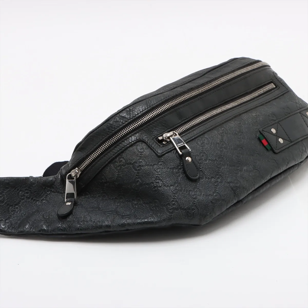 Guccisima leather body bag black 246409 — view 4