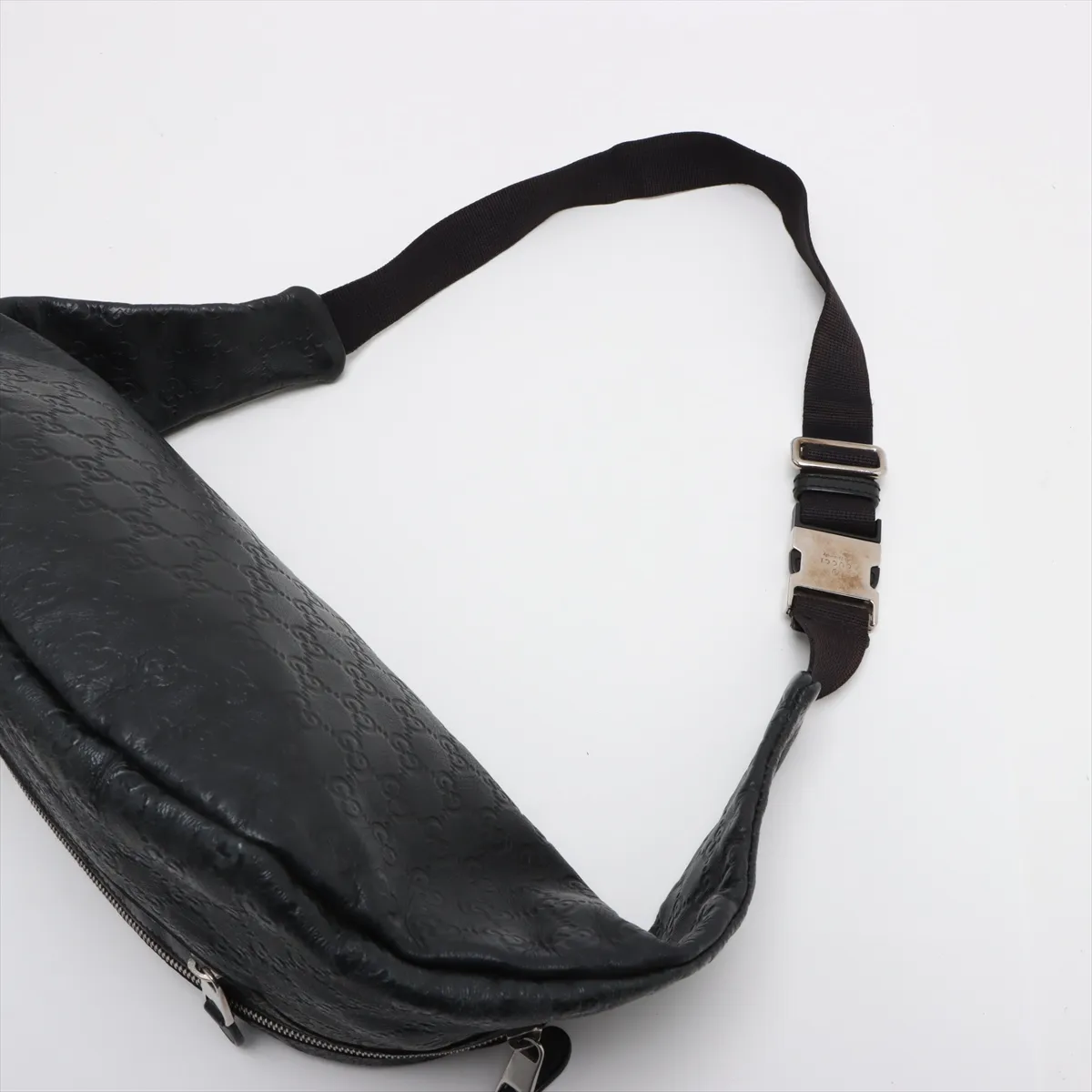 Guccisima leather body bag black 246409 — view 5