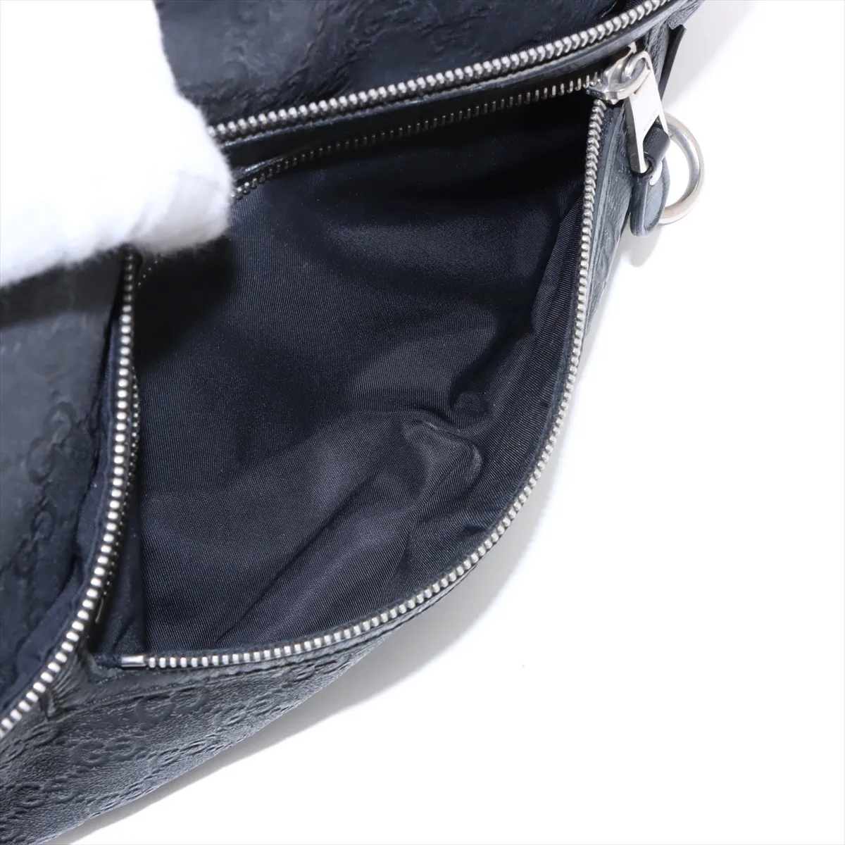 Guccisima leather body bag black 246409 — view 7