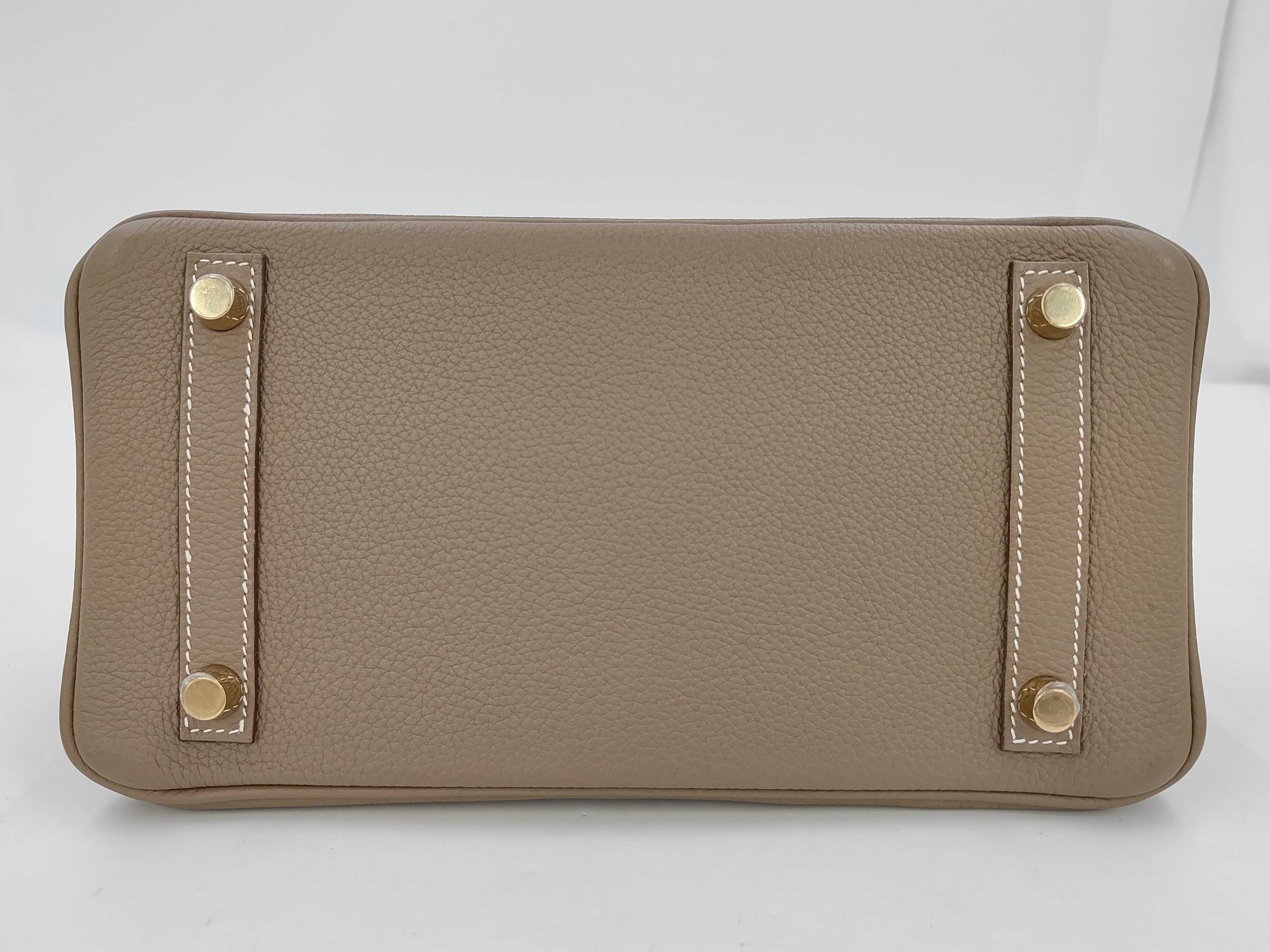Birkin 25 Togo Etoupe Gold Hardware W Stamp Handbag — view 7