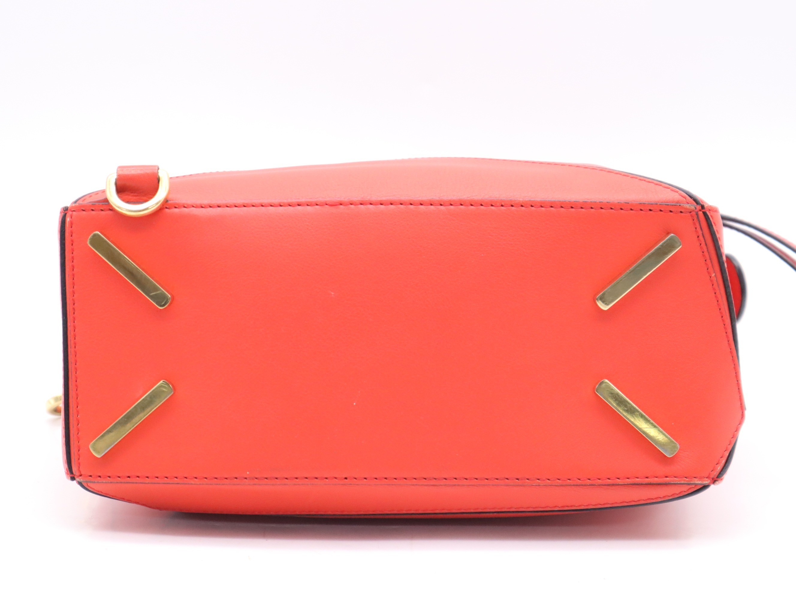 Leather Puzzle Bag Shoulder Bag, Red, Gold Hardware, with Shoulder Strap — view 4