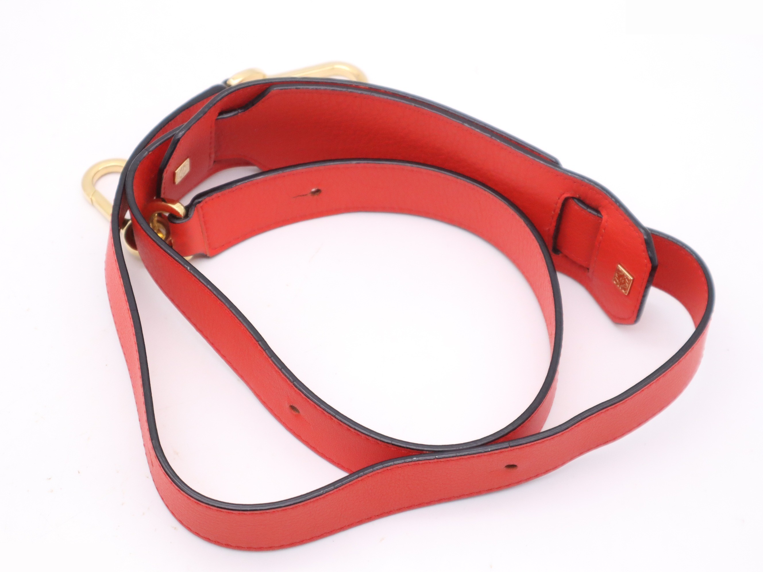 Leather Puzzle Bag Shoulder Bag, Red, Gold Hardware, with Shoulder Strap — view 8