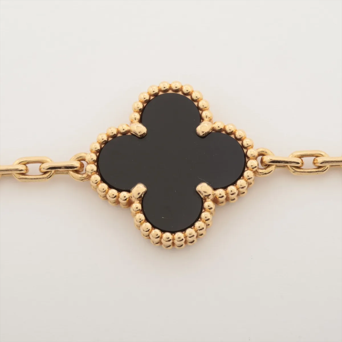 Vintage Alhambra Onyx Bracelet 750 (Yellow Gold) 11.6g JD812905 Stone — view 2