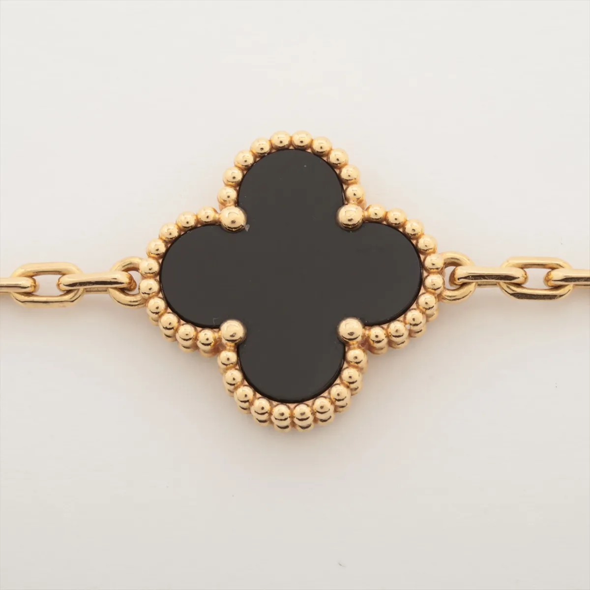 Vintage Alhambra Onyx Bracelet 750 (Yellow Gold) 11.6g JD812905 Stone — view 3