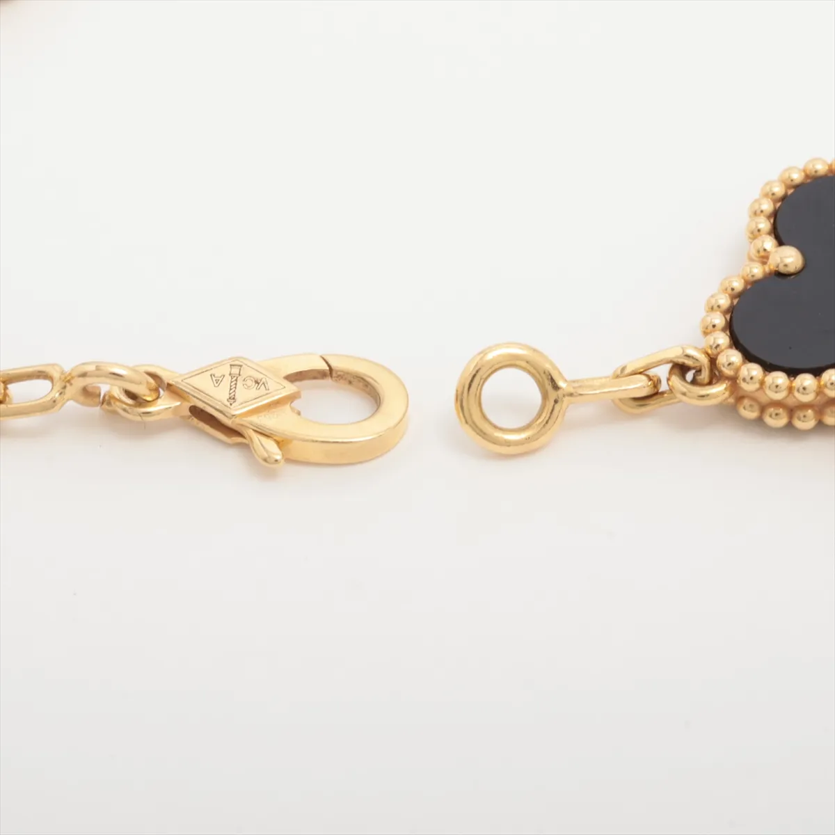 Vintage Alhambra Onyx Bracelet 750 (Yellow Gold) 11.6g JD812905 Stone — view 4