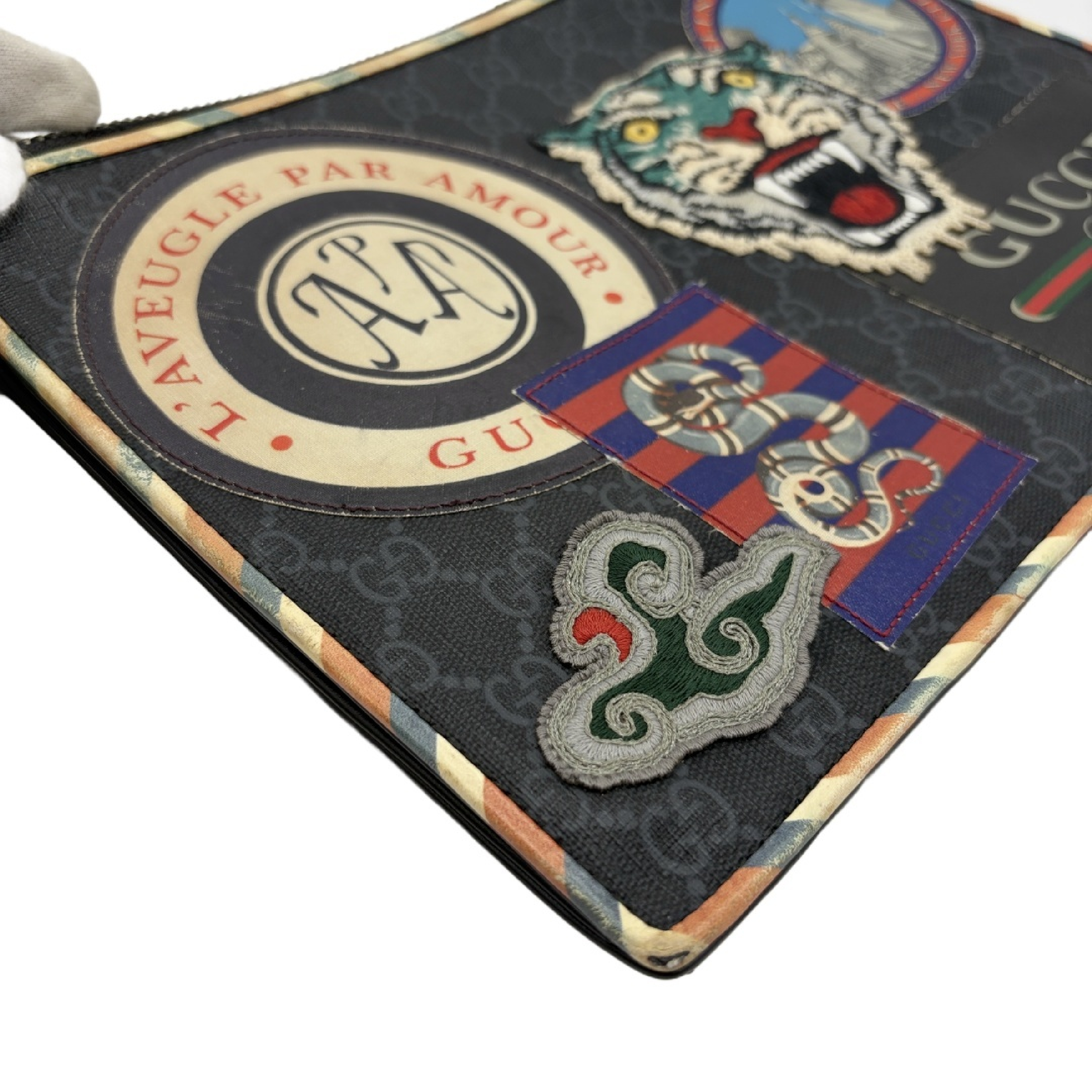 Night Courier GG Supreme Clutch Bag — view 4