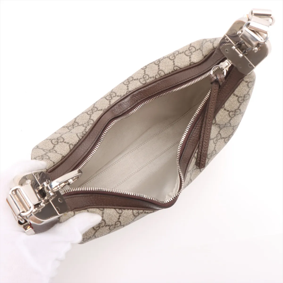 GG Supreme Attache PVC x Leather 2WAY Shoulder Bag Brown 702823 — view 7