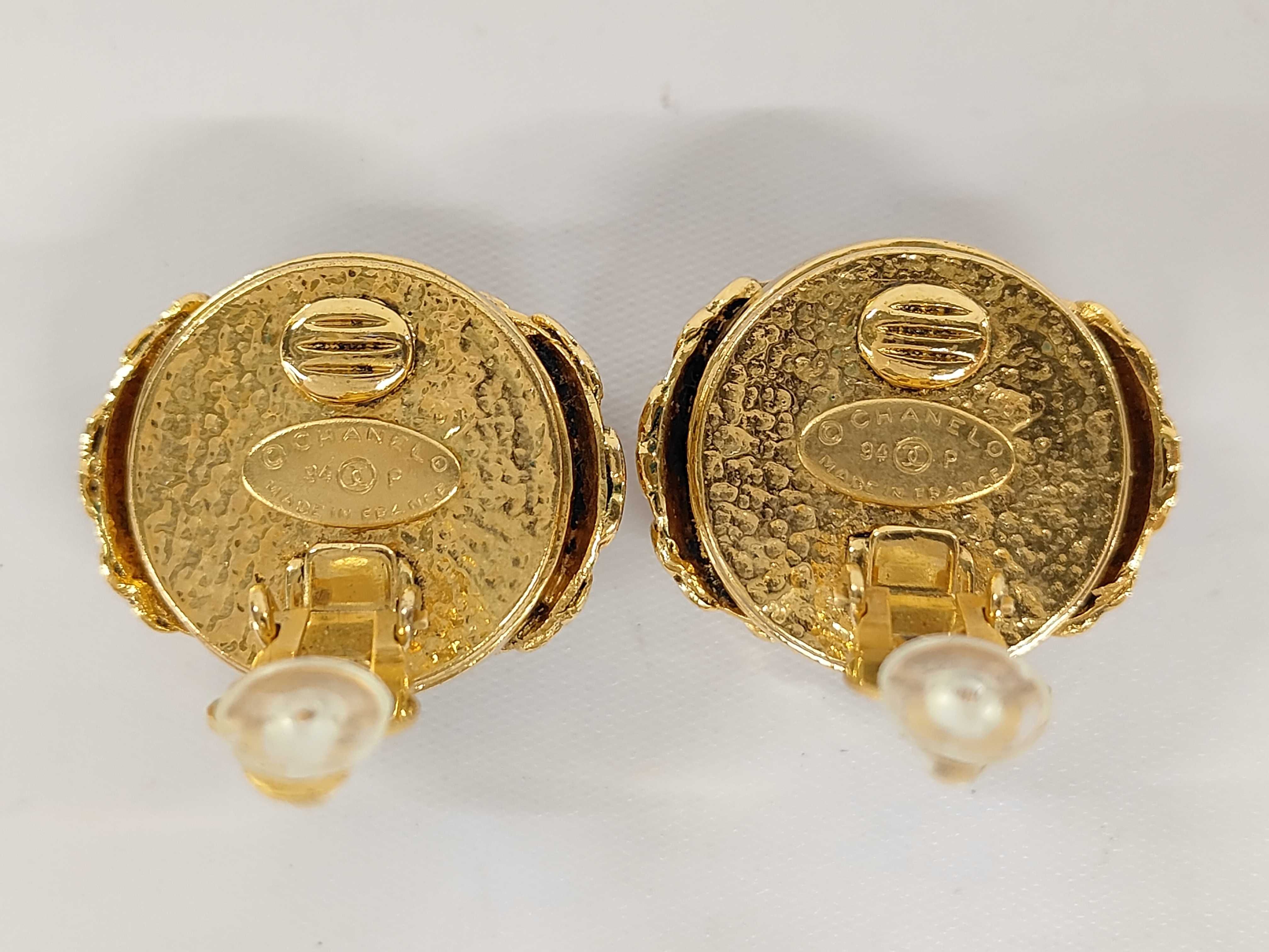 Coco Mark Gold Pearl Earrings — view 2