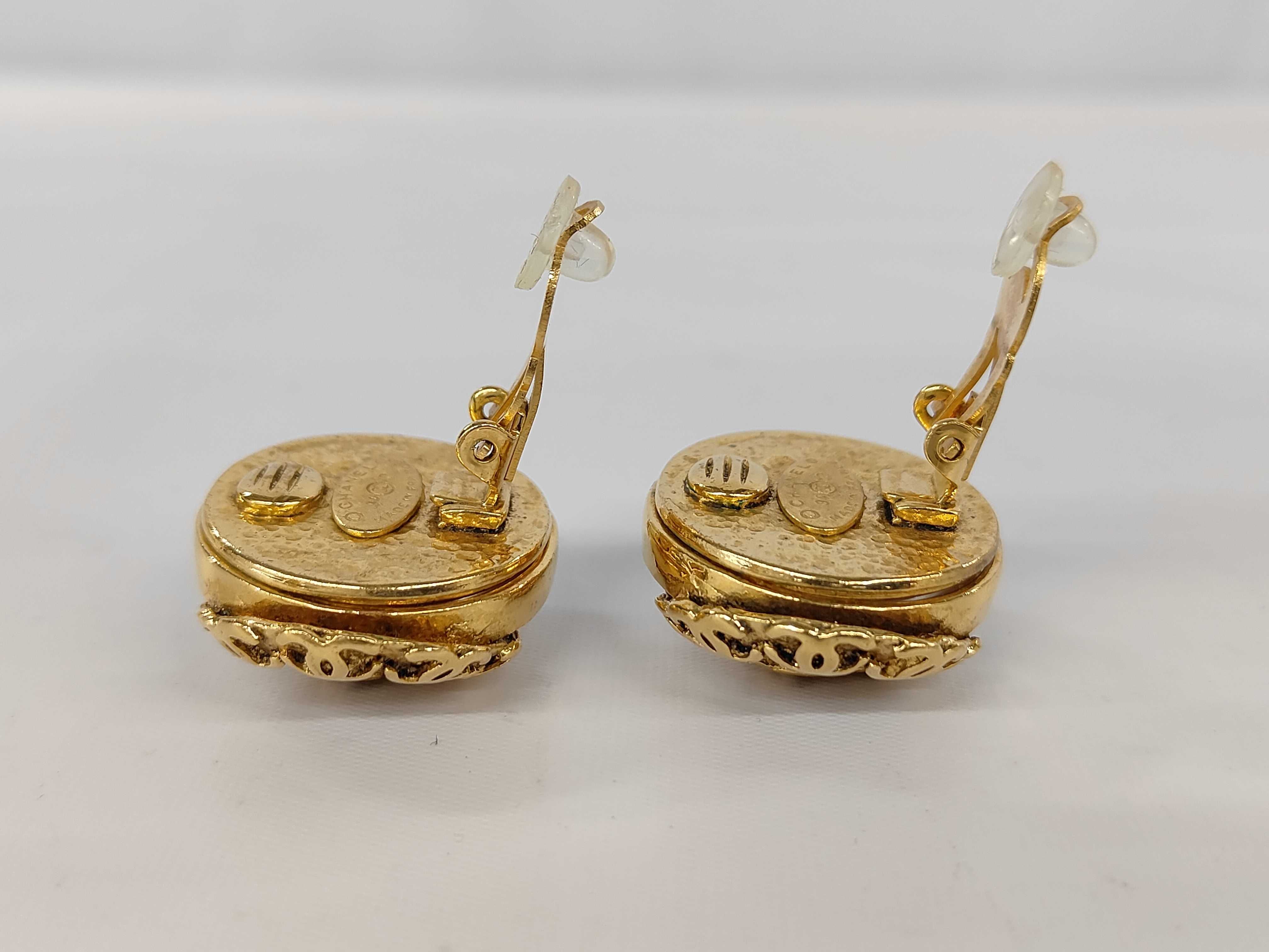 Coco Mark Gold Pearl Earrings — view 4