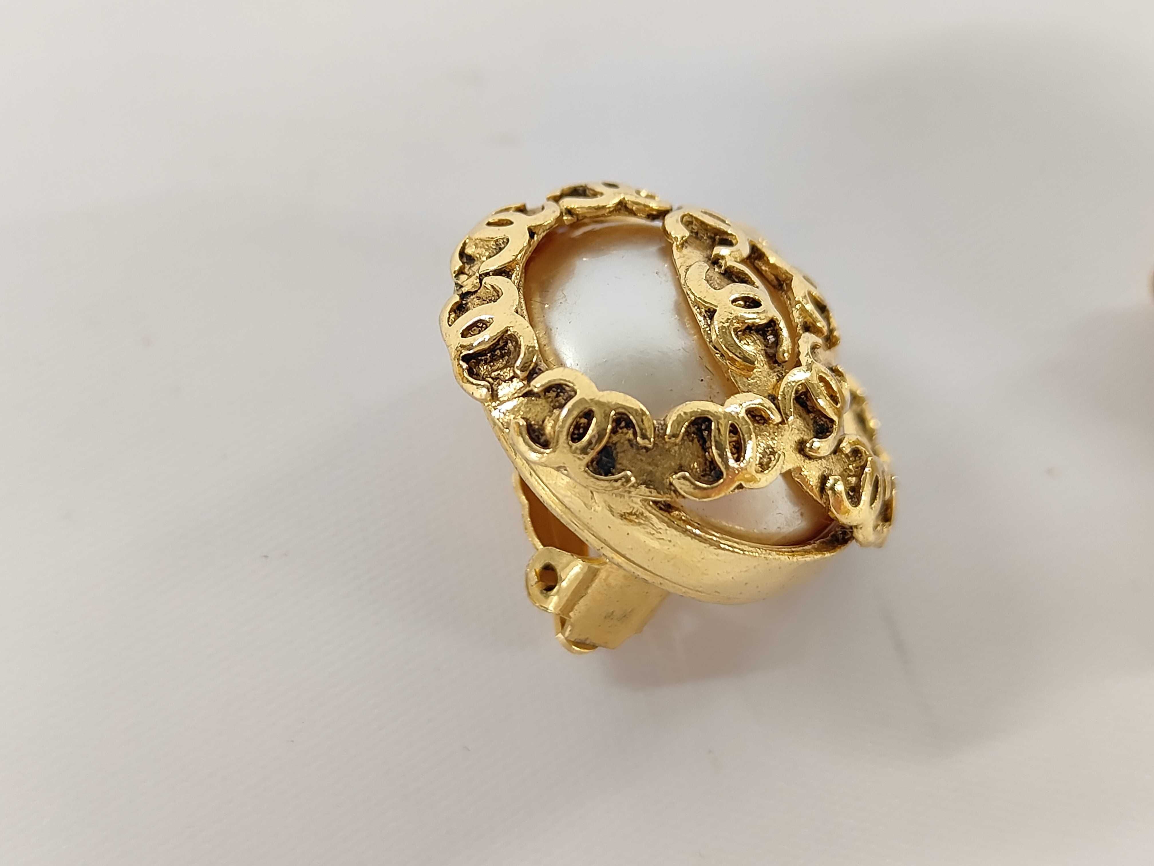 Coco Mark Gold Pearl Earrings — view 9
