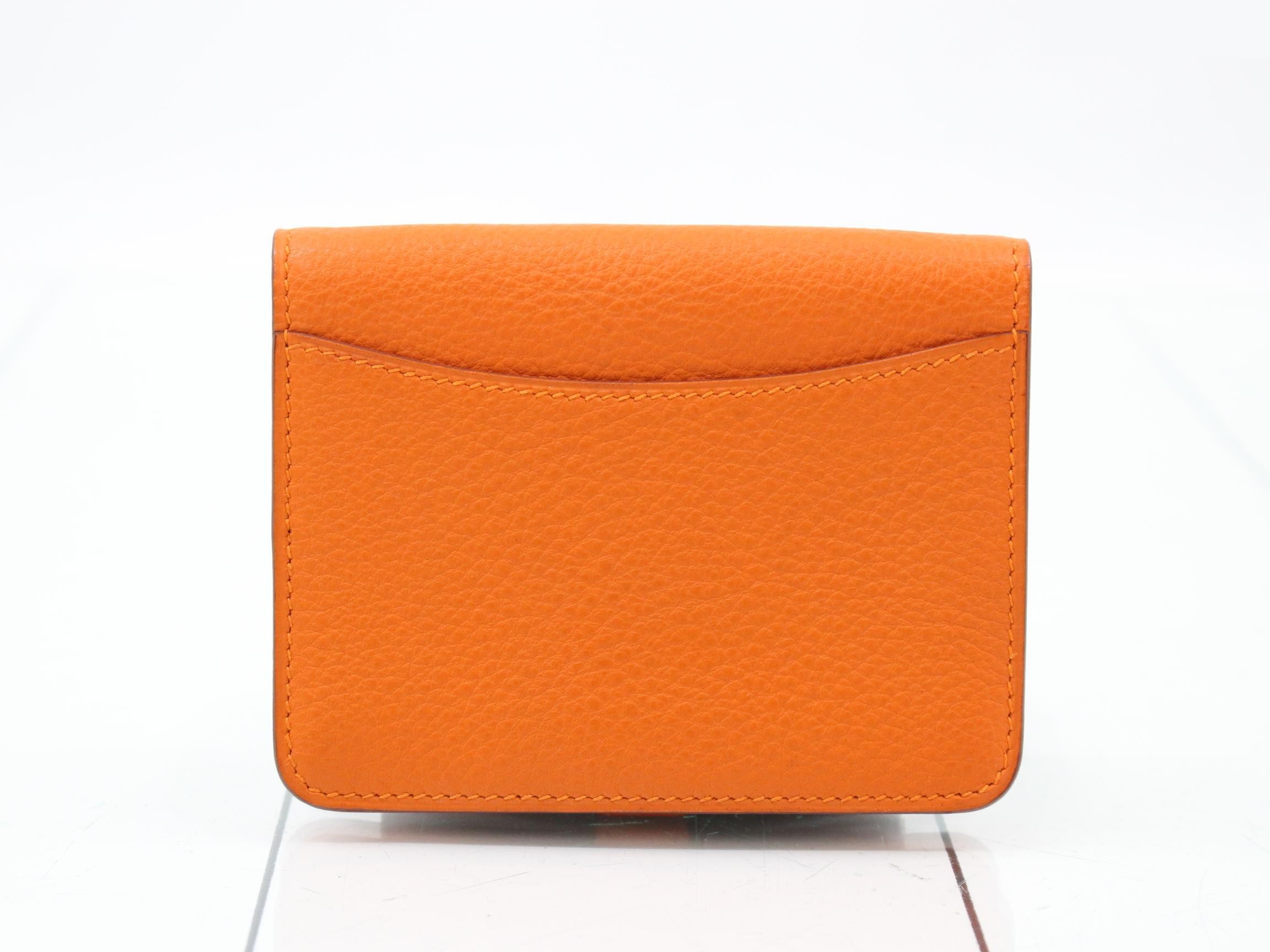 Dogon Card Case, Taurillon Clemence Leather, Orange ( B) — view 2