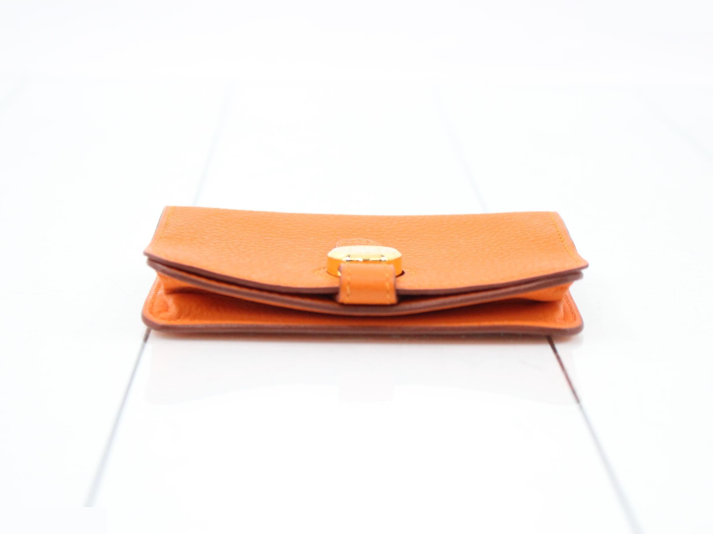 Dogon Card Case, Taurillon Clemence Leather, Orange ( B) — view 3
