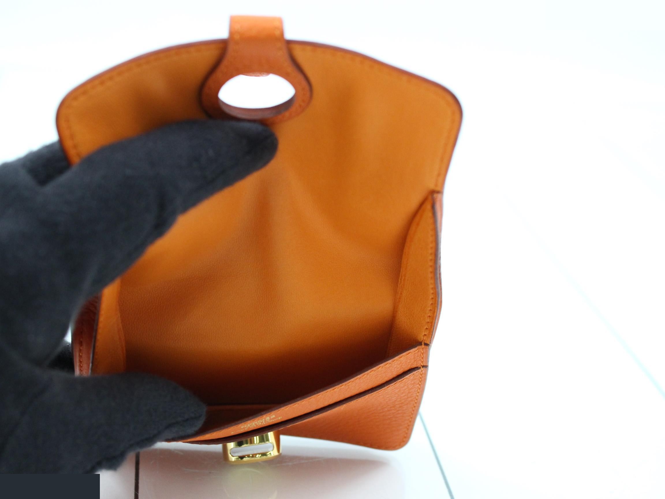 Dogon Card Case, Taurillon Clemence Leather, Orange ( B) — view 4