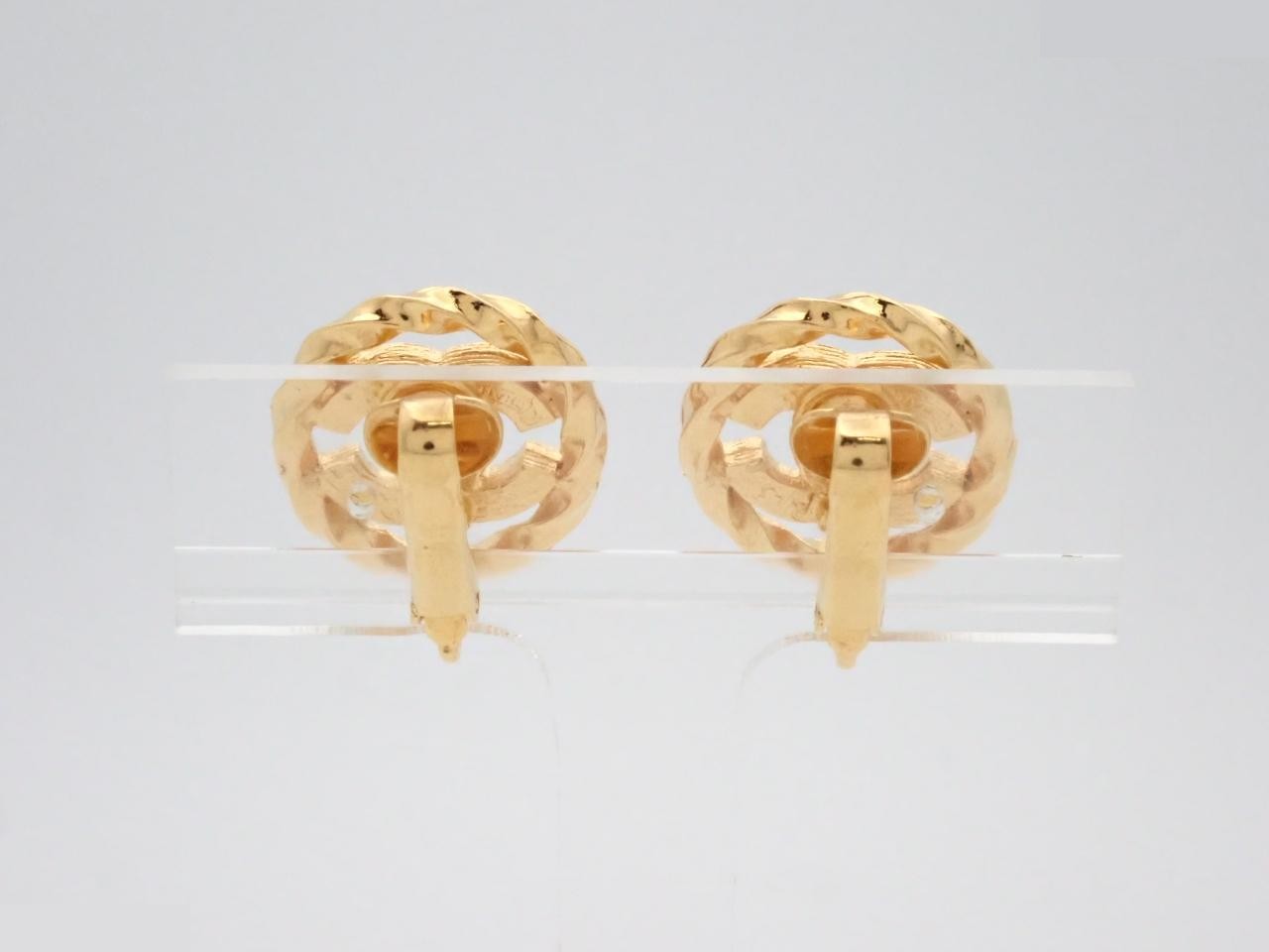 Coco Rhinestone Gold Earrings — view 2