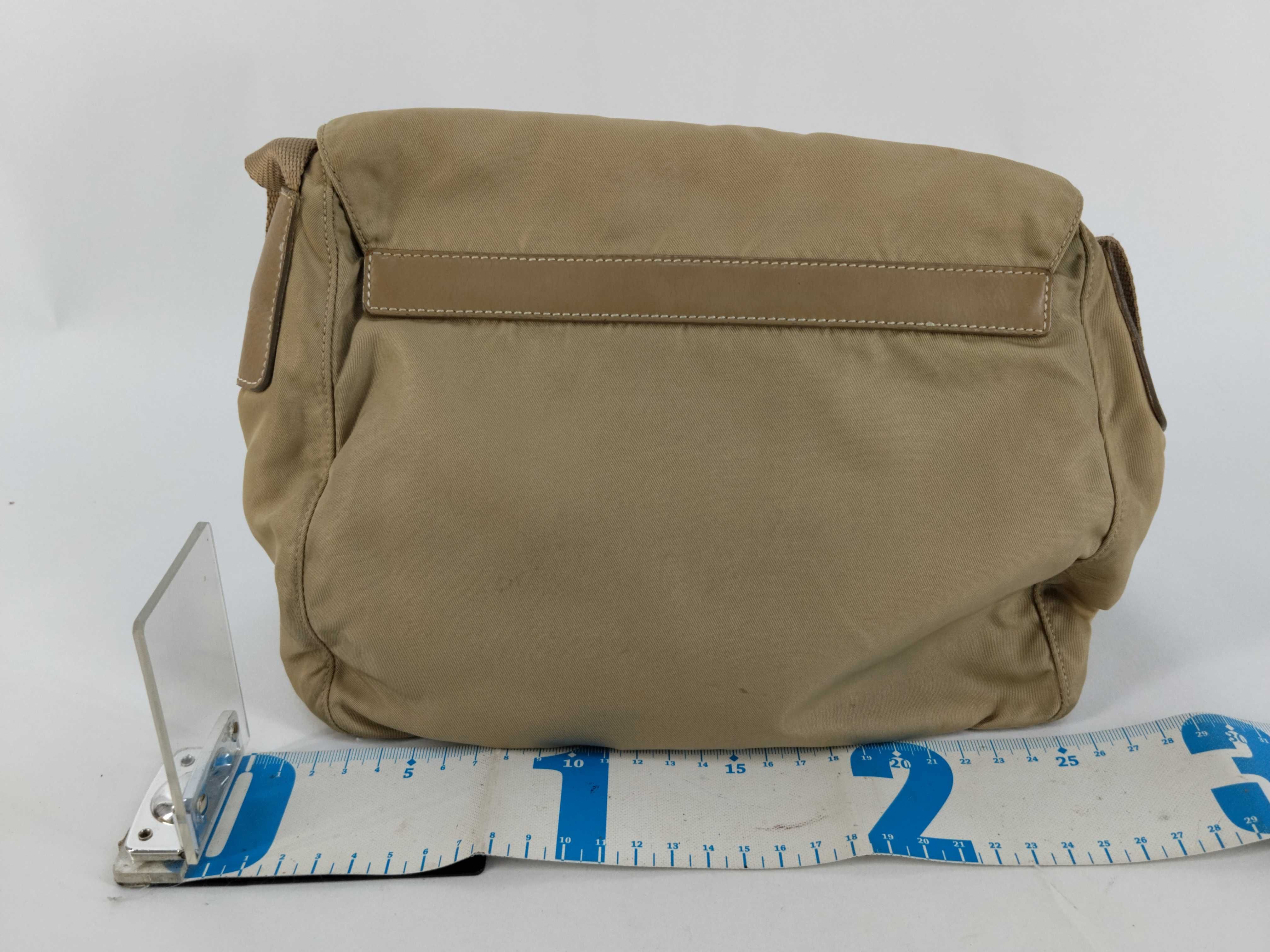 nylon shoulder bag, beige nylon shoulder bag — view 2