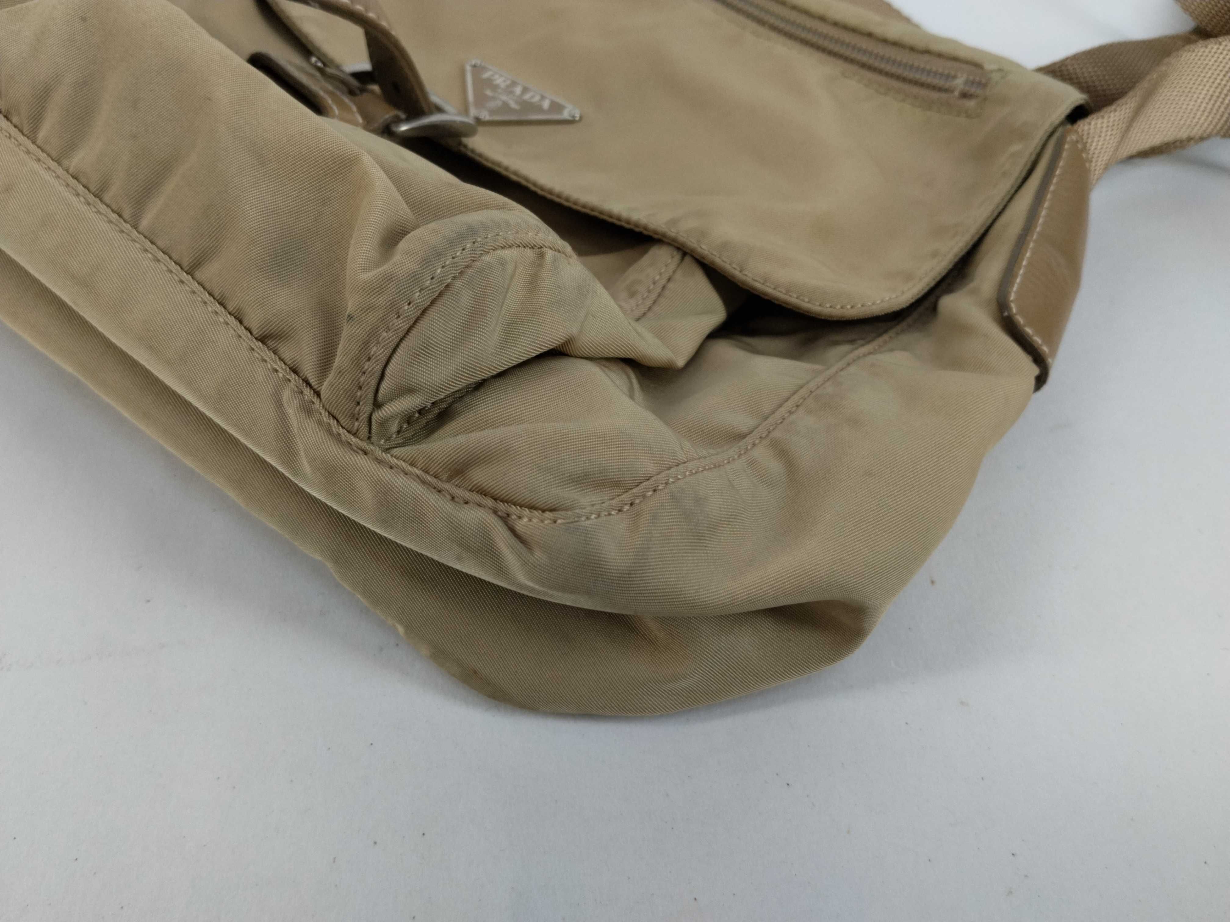 nylon shoulder bag, beige nylon shoulder bag — view 6