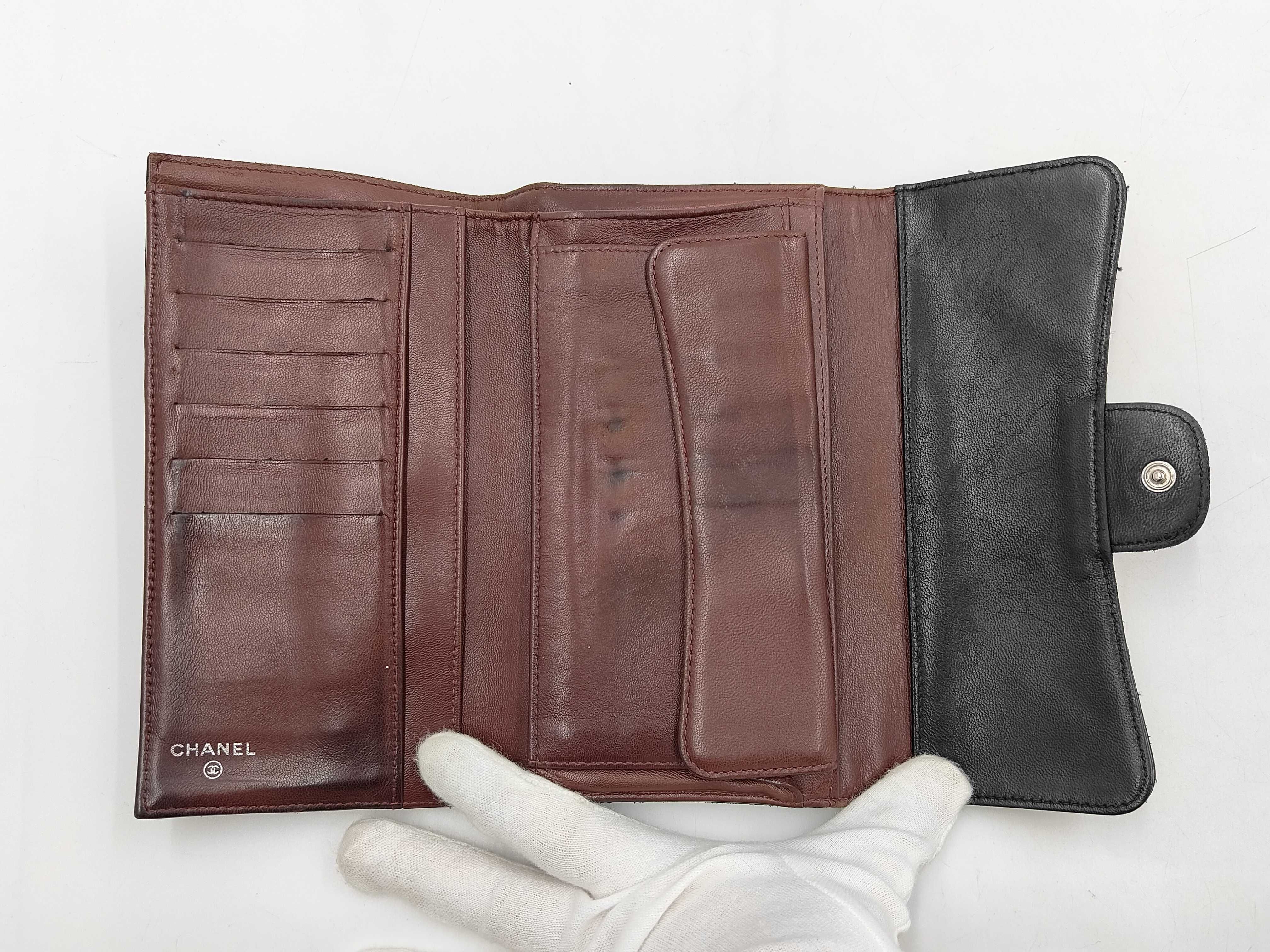 Coco Mark Matelassé Lambskin Tri-fold Wallet (with original seal) — view 7