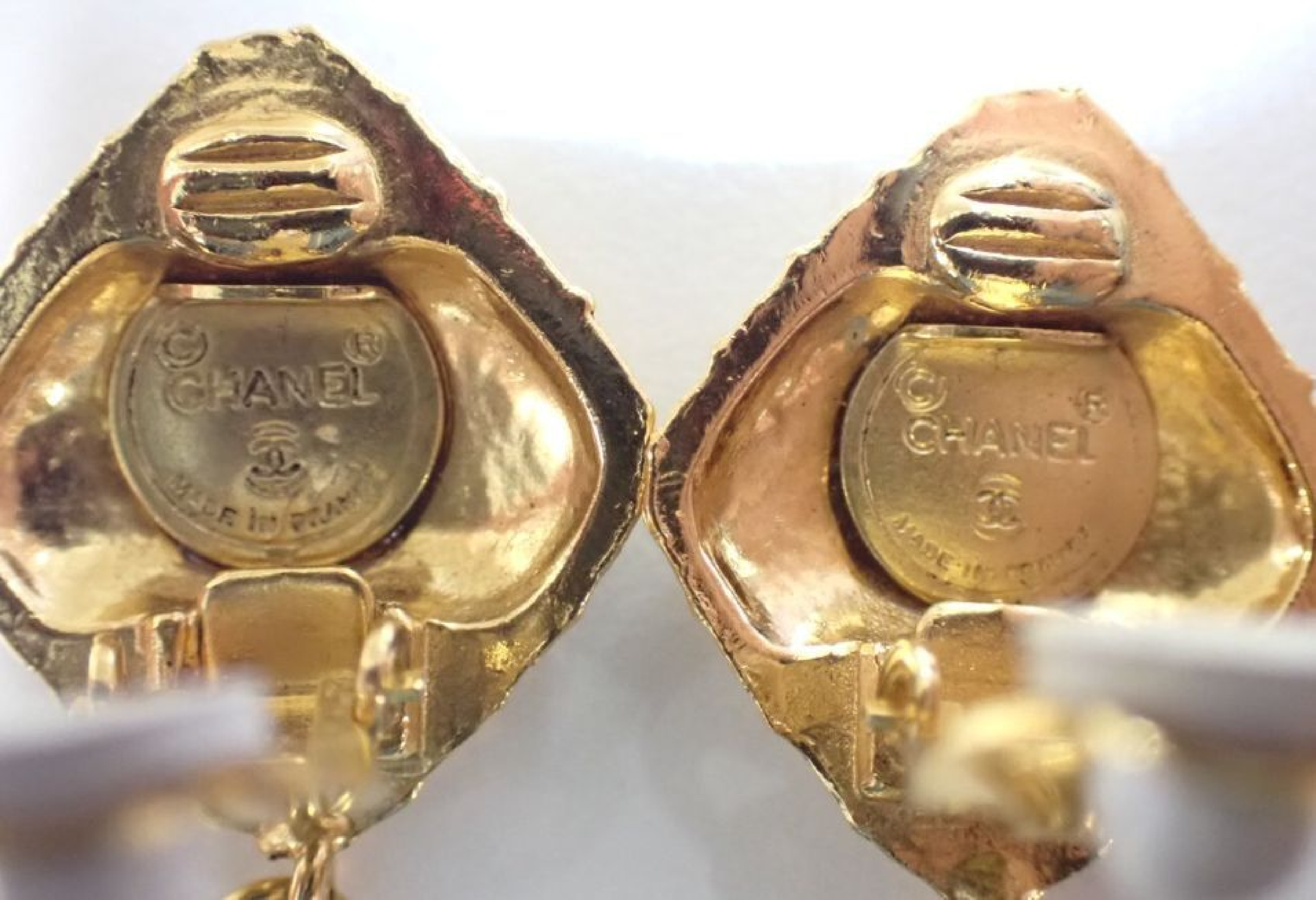 dangle earrings with engraved logo — view 4