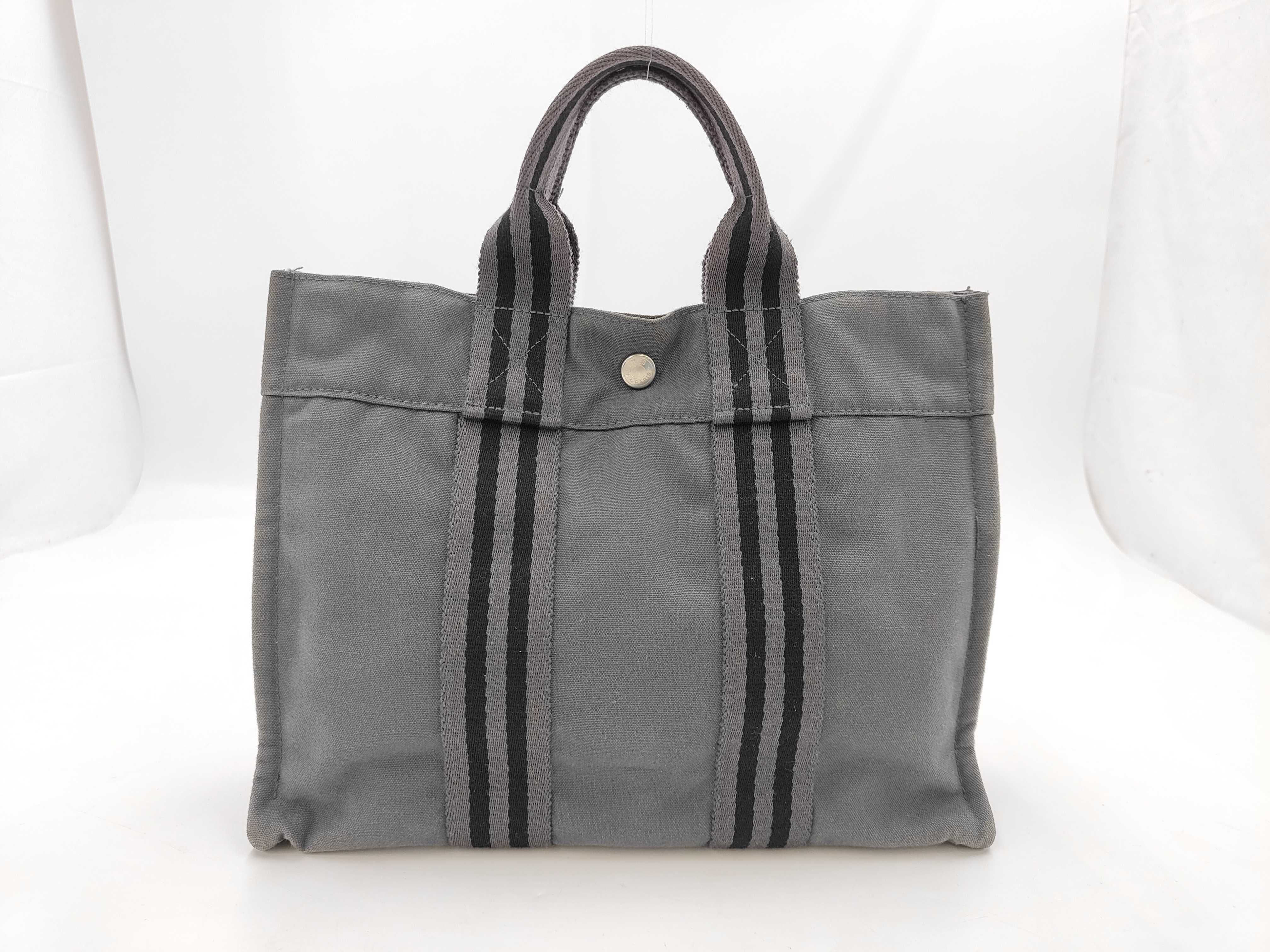 Fool Toe PM Tote Bag Canvas Gray Handbag